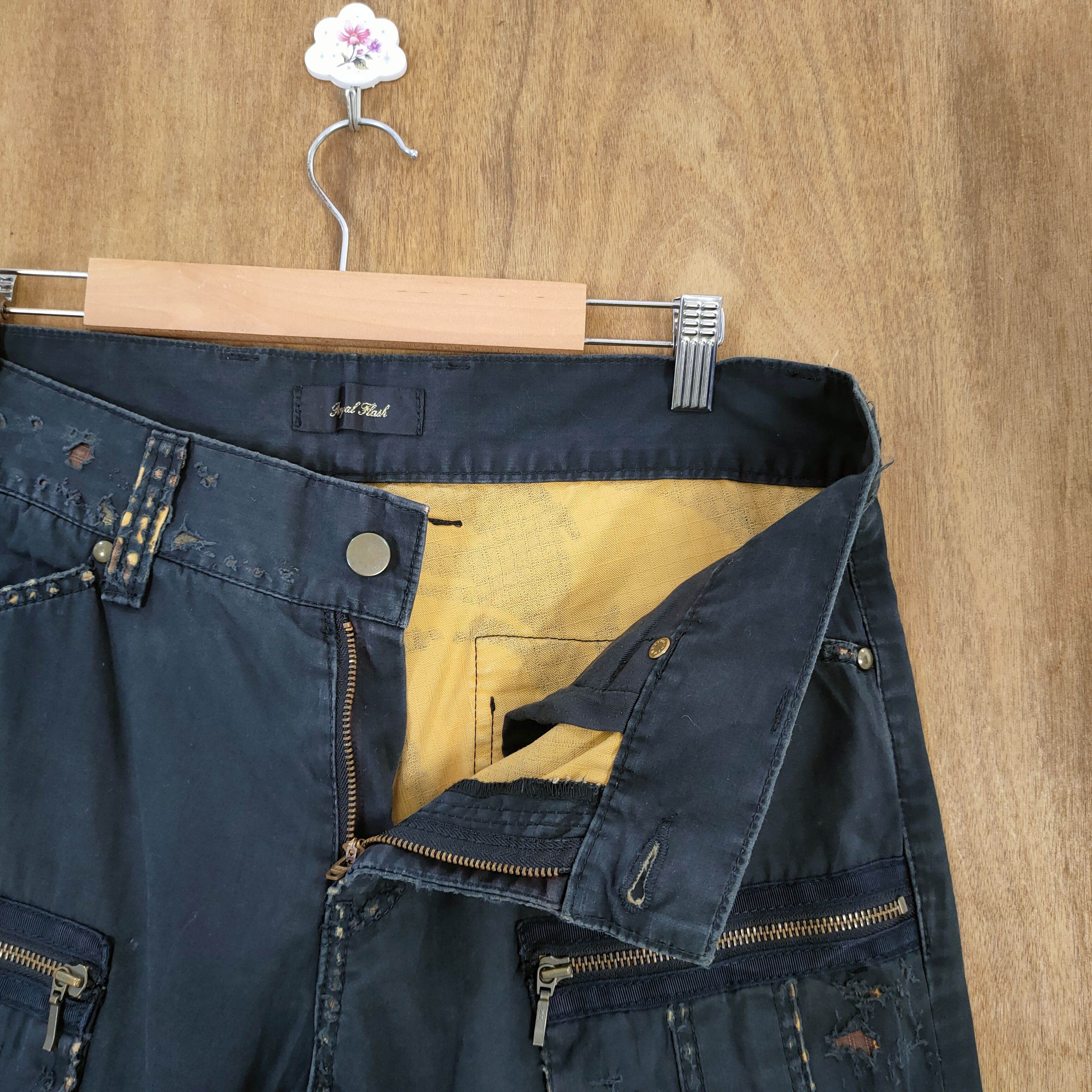 Japanese Brand × Vintage VINTAGE ROYAL FLASH BLACK CARGO PANTS Size US 33 - 14 Thumbnail