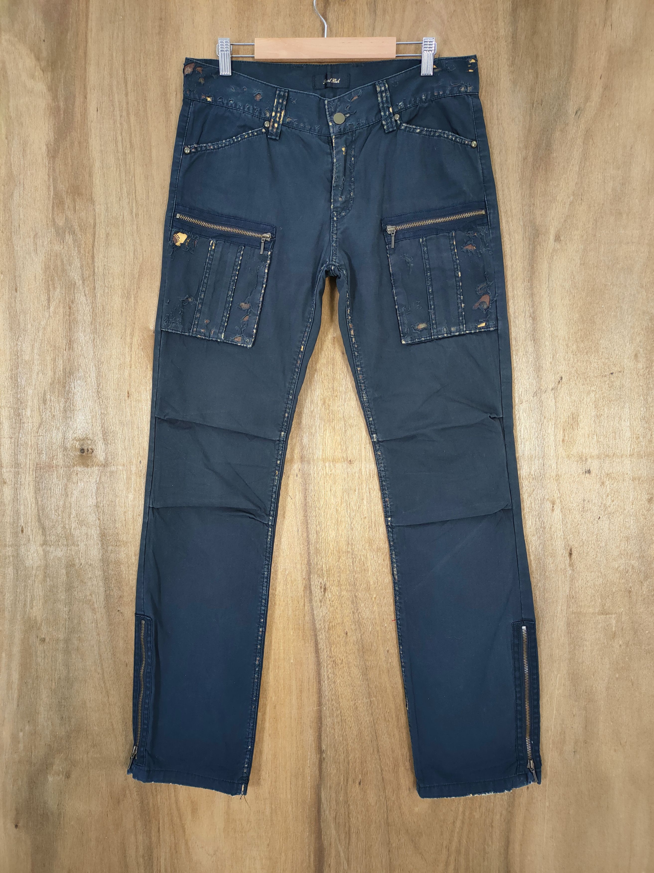 Japanese Brand × Vintage VINTAGE ROYAL FLASH BLACK CARGO PANTS Size US 33 - 1 Thumbnail