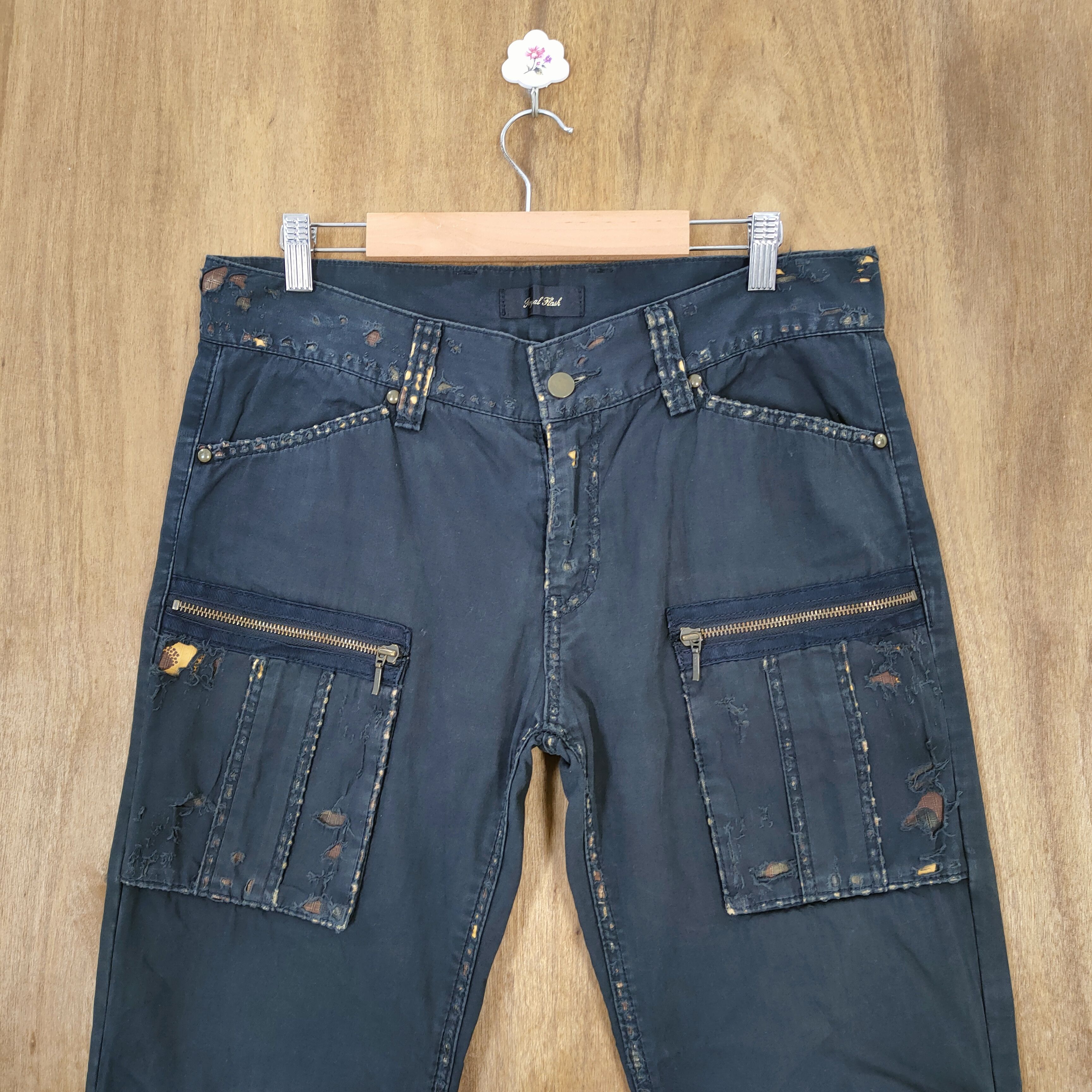 Japanese Brand × Vintage VINTAGE ROYAL FLASH BLACK CARGO PANTS Size US 33 - 2 Thumbnail