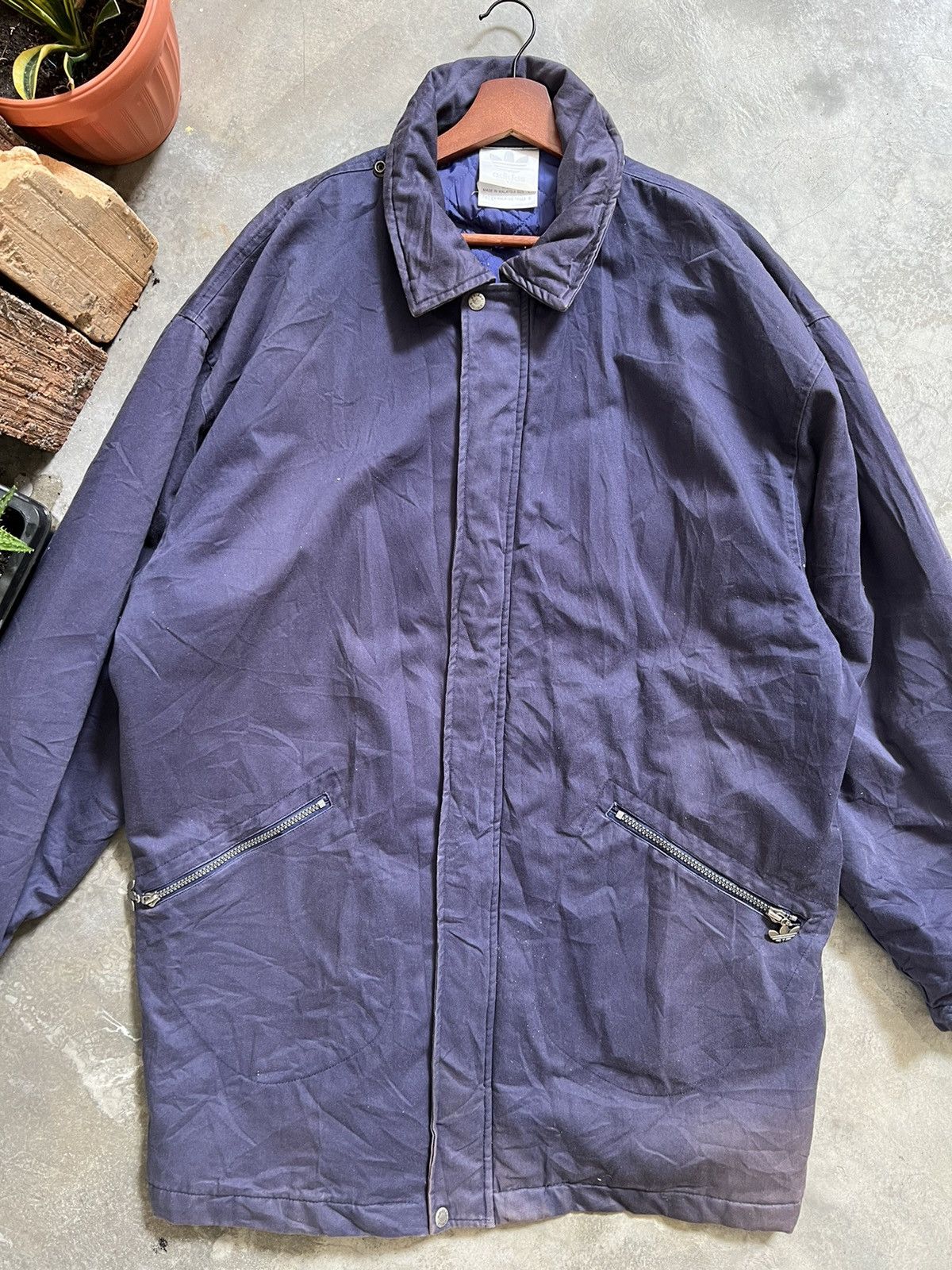 Adidas × Vintage 🔥 Vintage 🔥 Adidas Workwear Denim Jacket Size US L / EU 52-54 / 3 - 4 Thumbnail