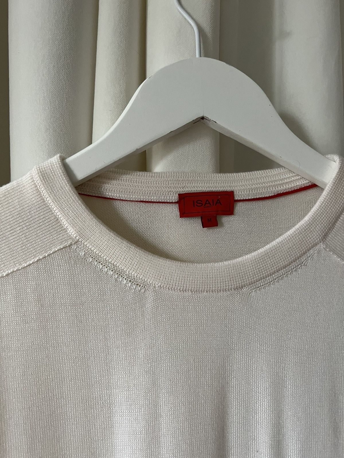 Isaia Ivory Wool Silk Crewneck Sweater Size US M / EU 48-50 / 2 - 2 Thumbnail