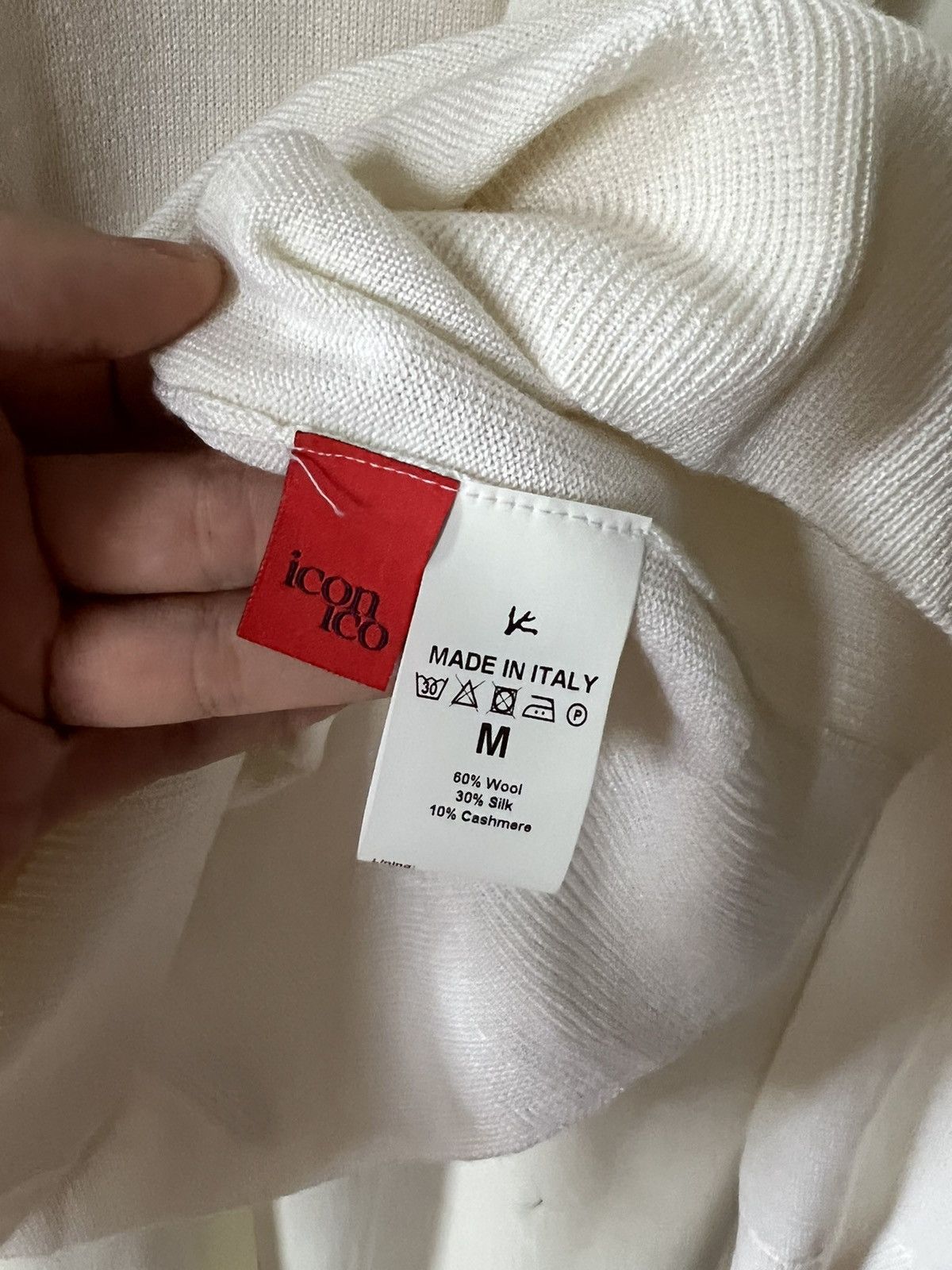 Isaia Ivory Wool Silk Crewneck Sweater Size US M / EU 48-50 / 2 - 4 Thumbnail
