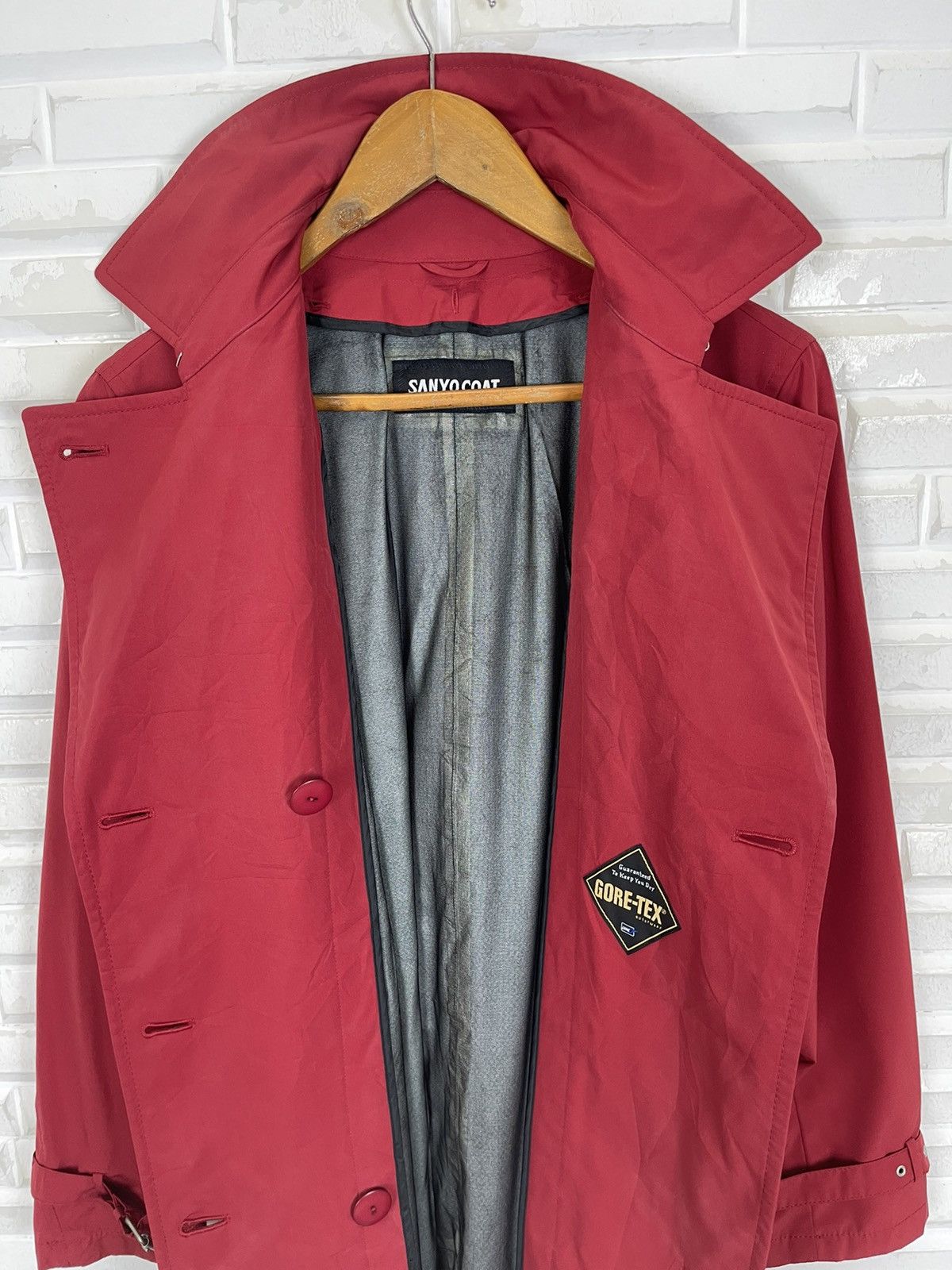 Goretex VINTAGE RED GORETEX TRENCH COAT OUTERWEAR Size S / US 4 / IT 40 - 4 Thumbnail