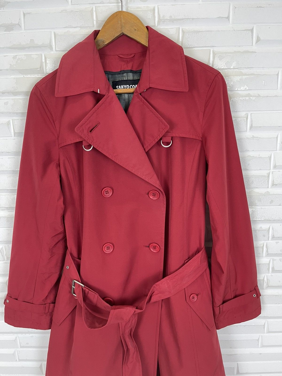 Goretex VINTAGE RED GORETEX TRENCH COAT OUTERWEAR Size S / US 4 / IT 40 - 2 Thumbnail