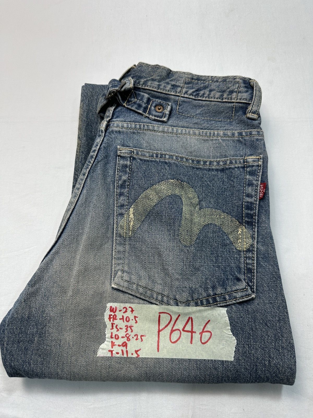 Japanese Brand Vintage Factory Evisu design selvedge denim jeans Size US 27 - 22 Thumbnail