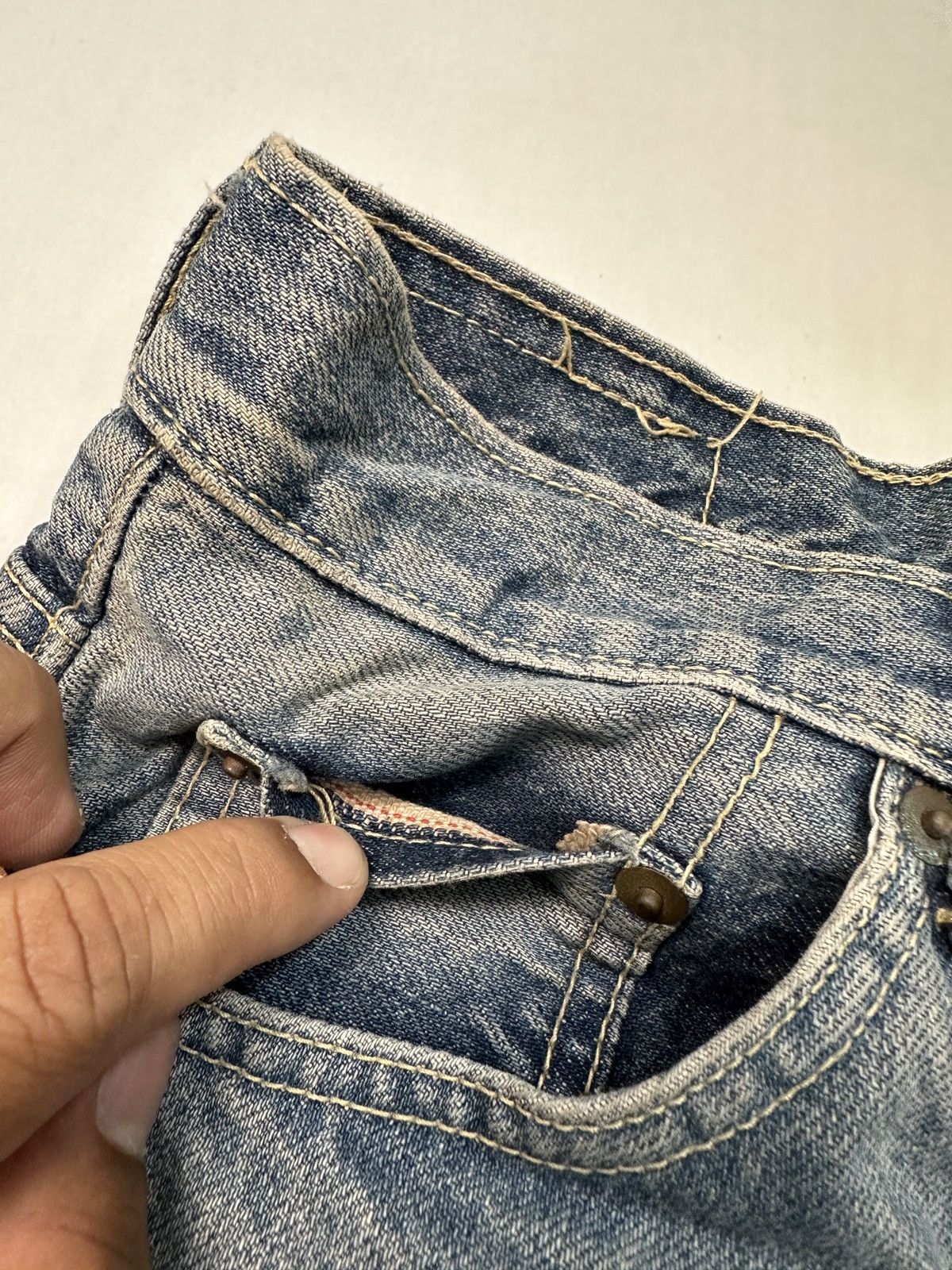 Japanese Brand Vintage Factory Evisu design selvedge denim jeans Size US 27 - 12 Thumbnail
