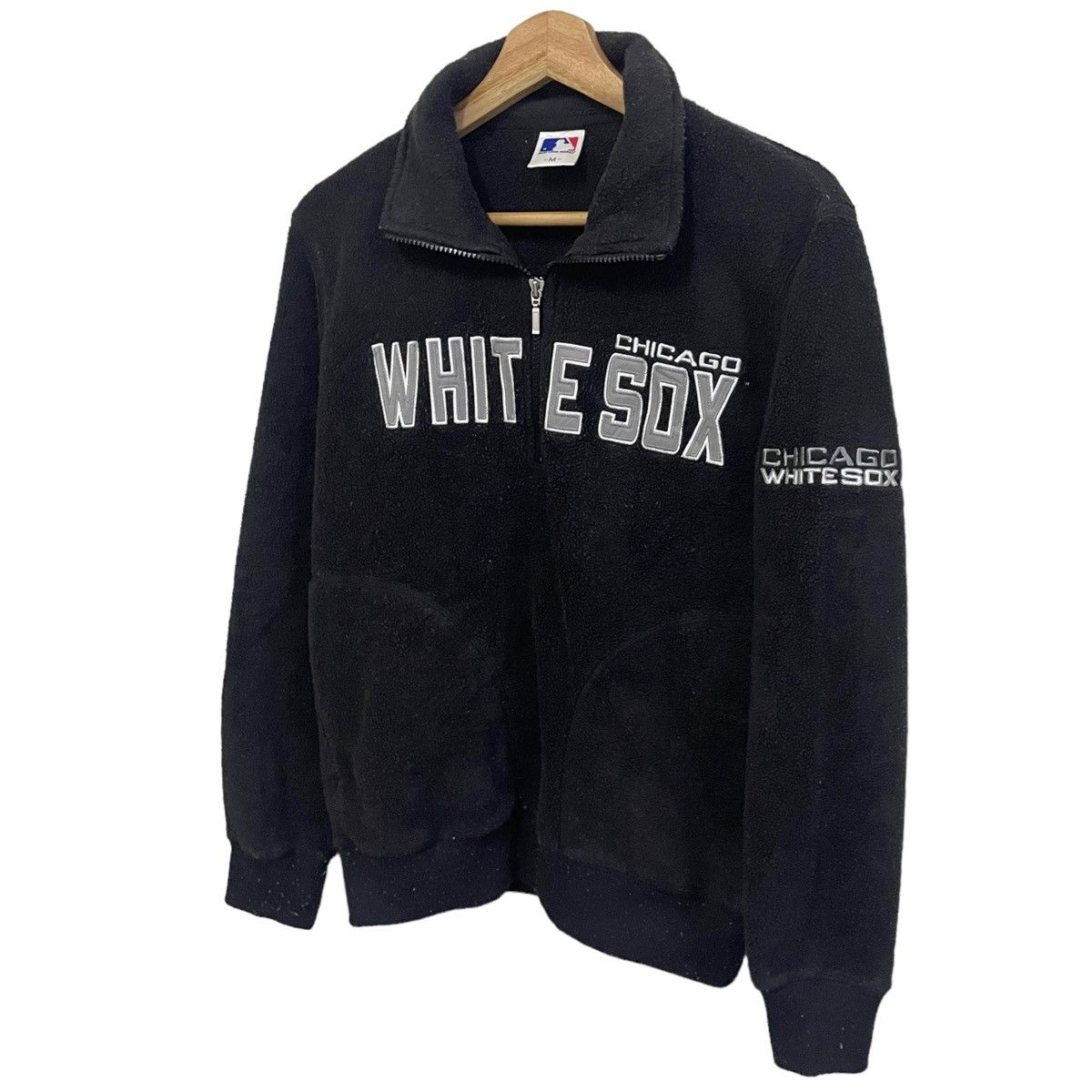 MLB × Other × Vintage 💥 MLB Chicago White Sox Fleece Halfzip Sweatshirt Size US M / EU 48-50 / 2 - 2 Thumbnail