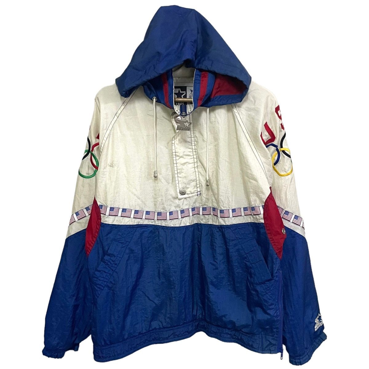 USA Olympics × Vintage 💥 STARTER ANORAK OLYMPIC ATLANTA 1996 SWEATER JACKET Size US M / EU 48-50 / 2 - 5 Thumbnail