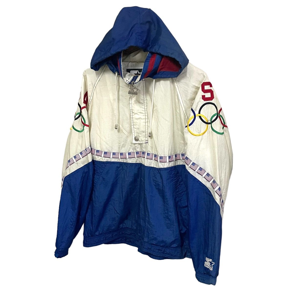 USA Olympics × Vintage 💥 STARTER ANORAK OLYMPIC ATLANTA 1996 SWEATER JACKET Size US M / EU 48-50 / 2 - 2 Thumbnail