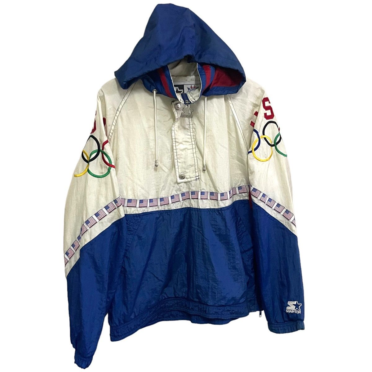 USA Olympics × Vintage 💥 STARTER ANORAK OLYMPIC ATLANTA 1996 SWEATER JACKET Size US M / EU 48-50 / 2 - 3 Thumbnail