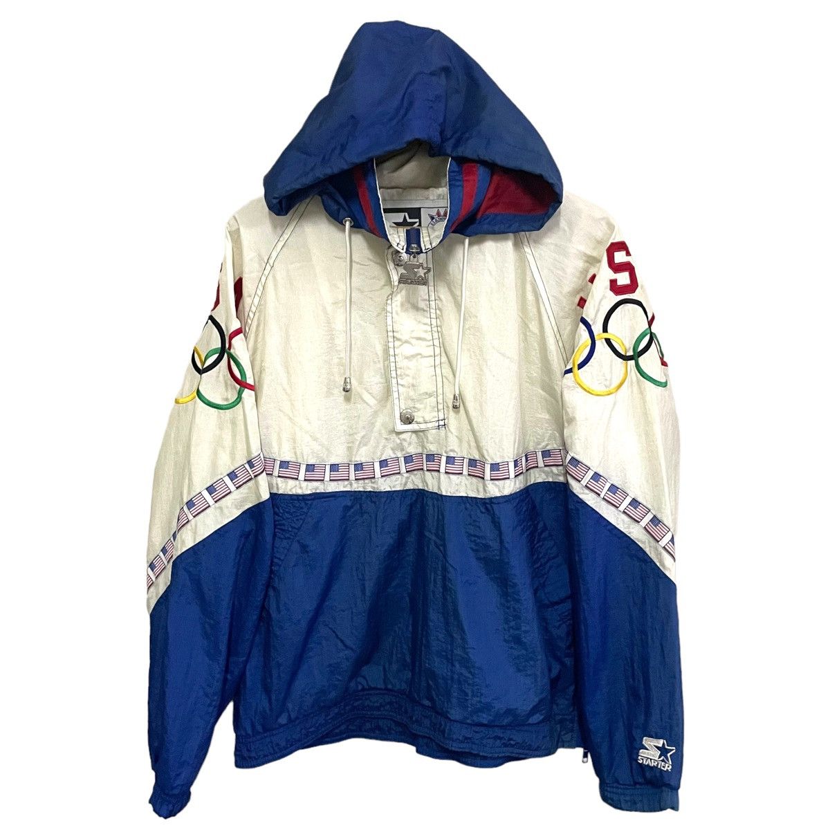 USA Olympics × Vintage 💥 STARTER ANORAK OLYMPIC ATLANTA 1996 SWEATER JACKET Size US M / EU 48-50 / 2 - 1 Thumbnail