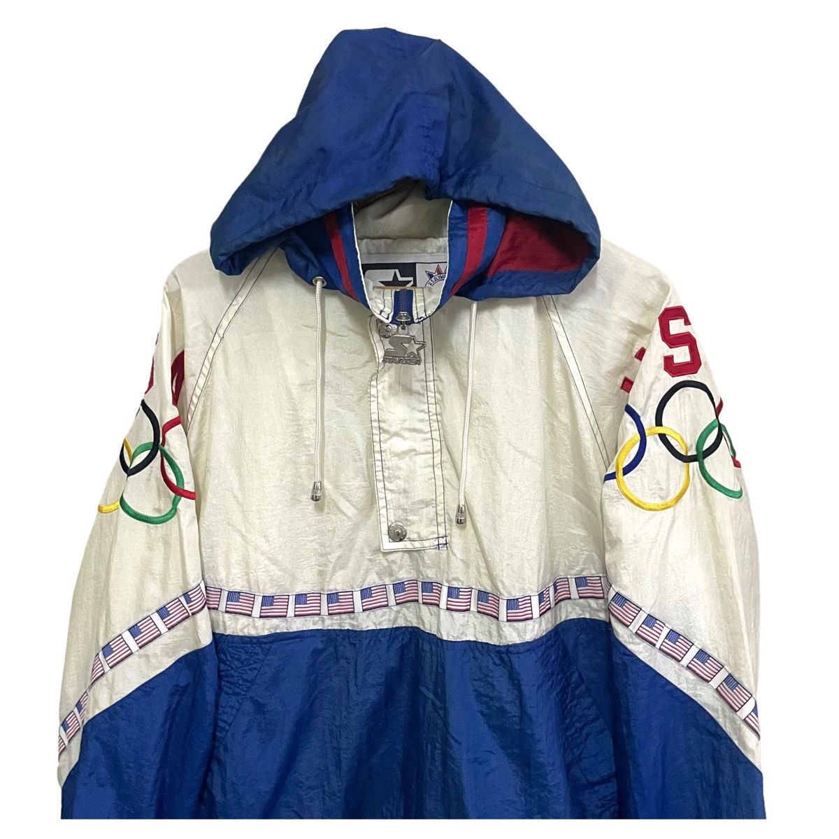 USA Olympics × Vintage 💥 STARTER ANORAK OLYMPIC ATLANTA 1996 SWEATER JACKET Size US M / EU 48-50 / 2 - 4 Thumbnail