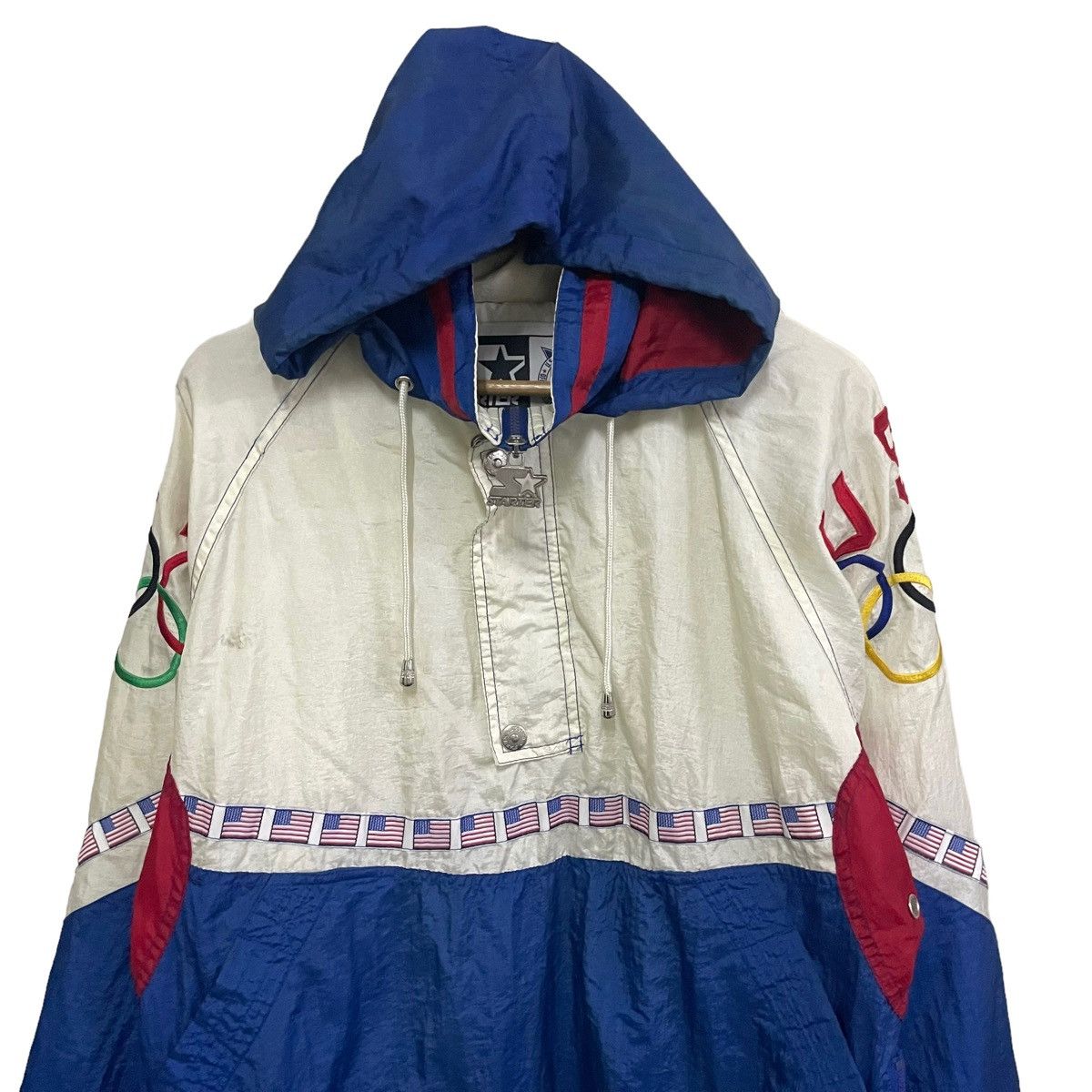 USA Olympics × Vintage 💥 STARTER ANORAK OLYMPIC ATLANTA 1996 SWEATER JACKET Size US M / EU 48-50 / 2 - 6 Thumbnail