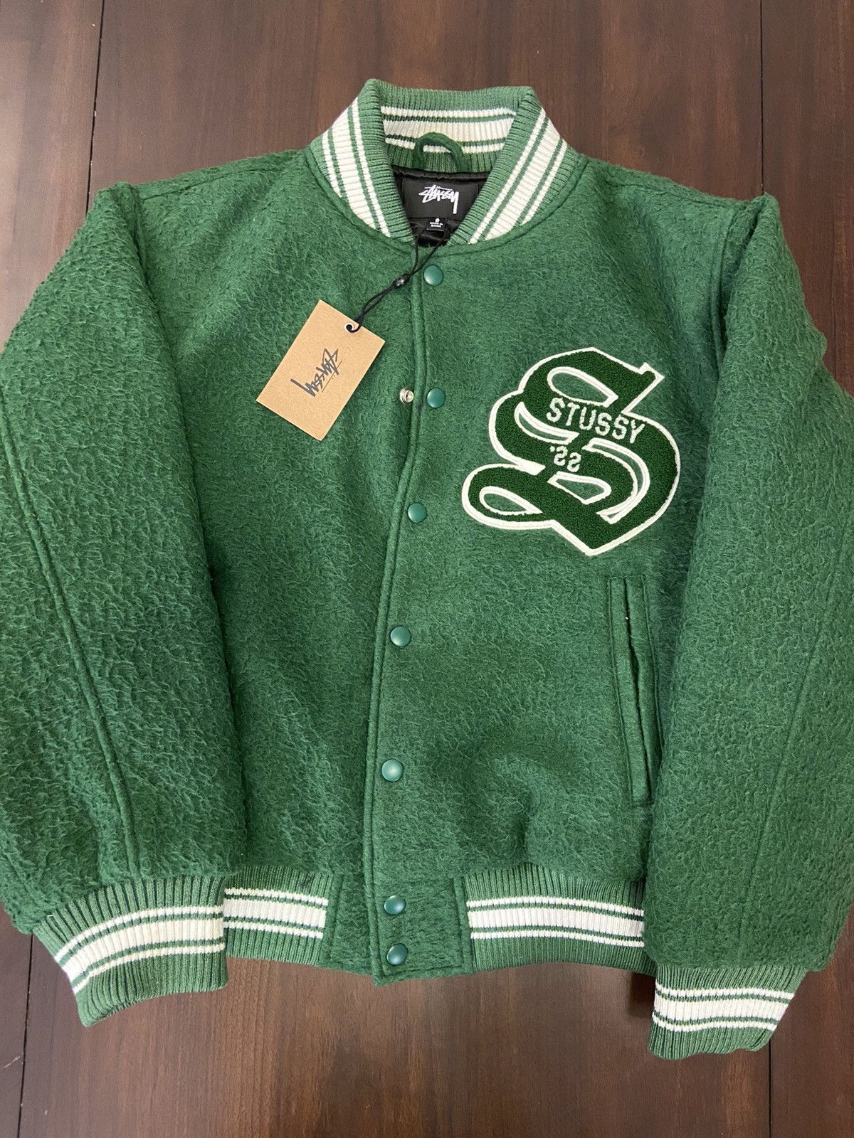 Stussy Stussy Casentino Wool Varsity Jacket Green | Grailed