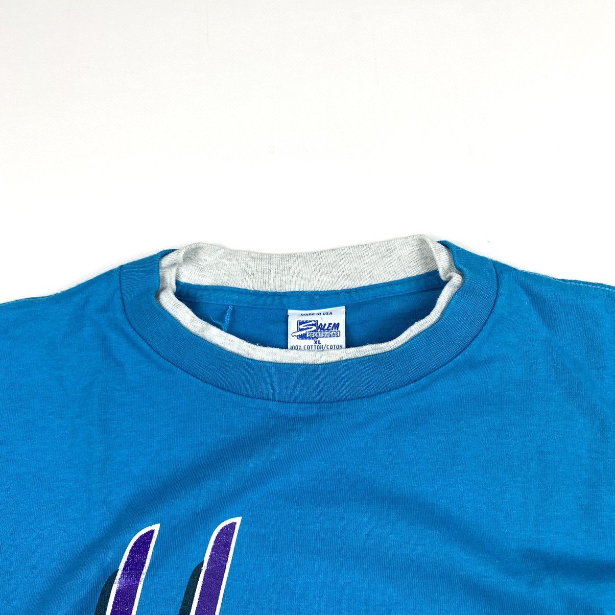 MLB 90’s Vintage Charlotte Hornets T Shirt NBA by Salem Made USA Size US XL / EU 56 / 4 - 10 Thumbnail