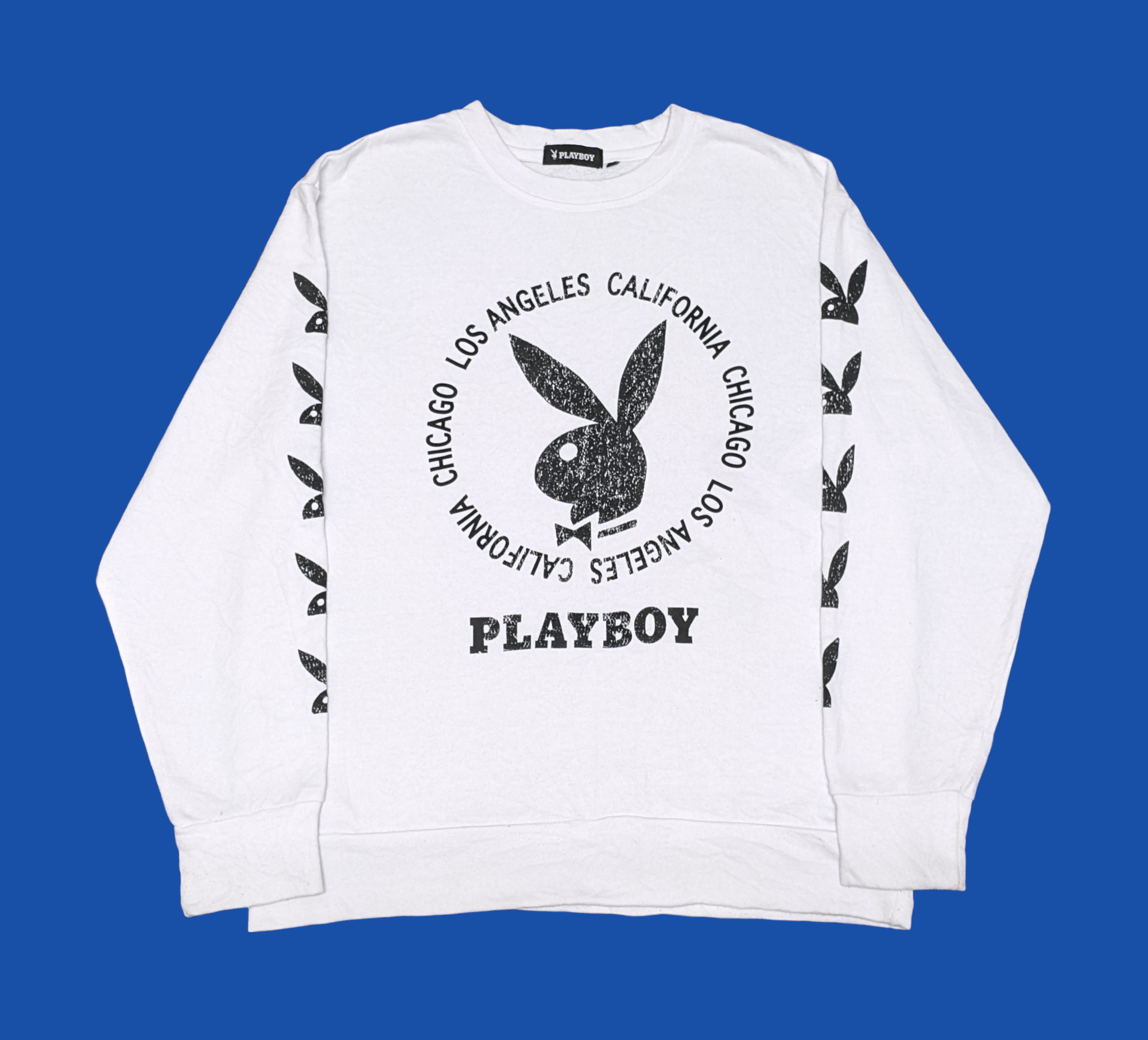 Playboy × Vintage Vintage Playboy LA Big Logo Side Tape Sweatshirt Size US L / EU 52-54 / 3 - 1 Thumbnail