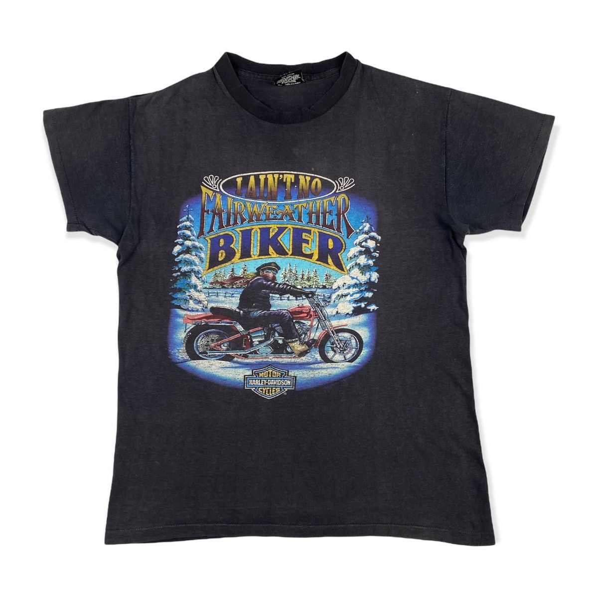 Harley Davidson 80’s Vintage Harley Davidson T Shirt FireWeather Biker Size US M / EU 48-50 / 2 - 1 Thumbnail