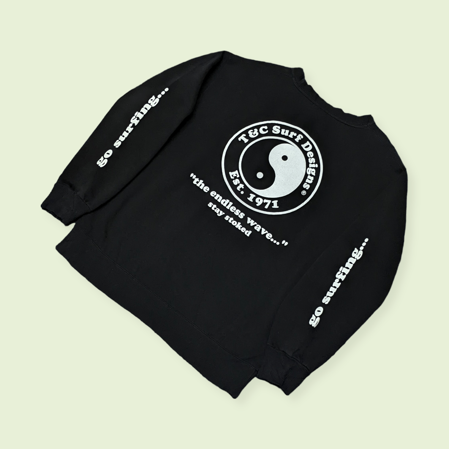 Billabong × Sun Surf × Vintage Vintage 90s T&C Hawaii Surfboards Big Logo Sweatshirt Size US M / EU 48-50 / 2 - 1 Thumbnail