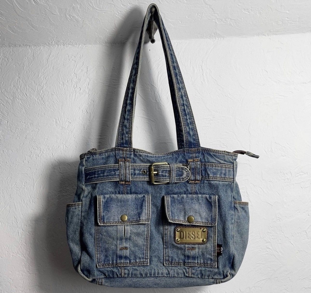Sac Weekend Diesel Authentique En Toile - Vintage, Couleur Violet, état Parfait (occasion)