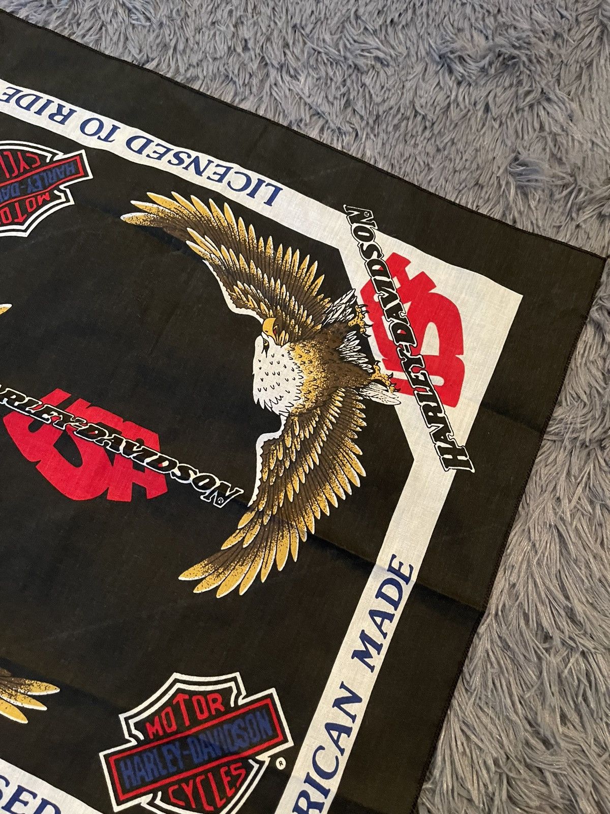 Harley Davidson × Vintage Harley Davidson 90s vintage made in USA bandana scarf Size ONE SIZE - 3 Thumbnail