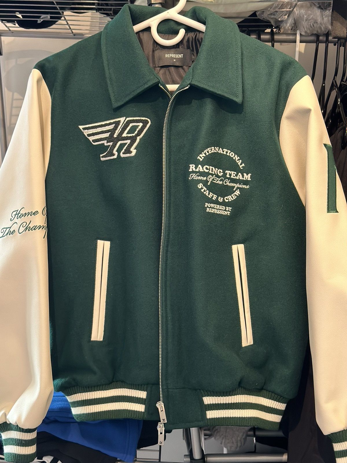 Represent Racing Club Varsity Jacket in Green for Men