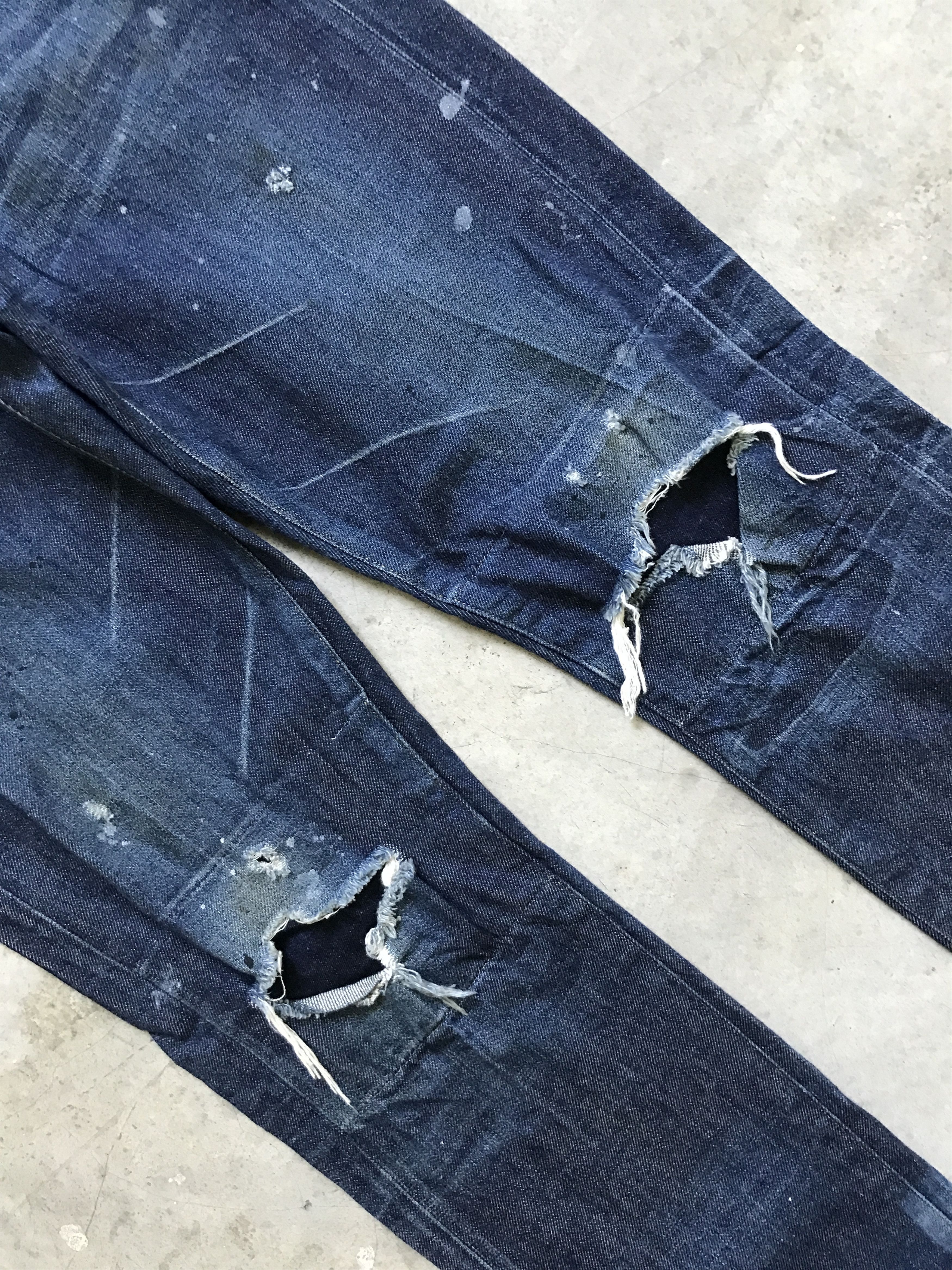 Designer D74 VANQUISH X RYO ISHIKAWA Japan Painter Distressed Denim Size US 32 / EU 48 - 3 Thumbnail