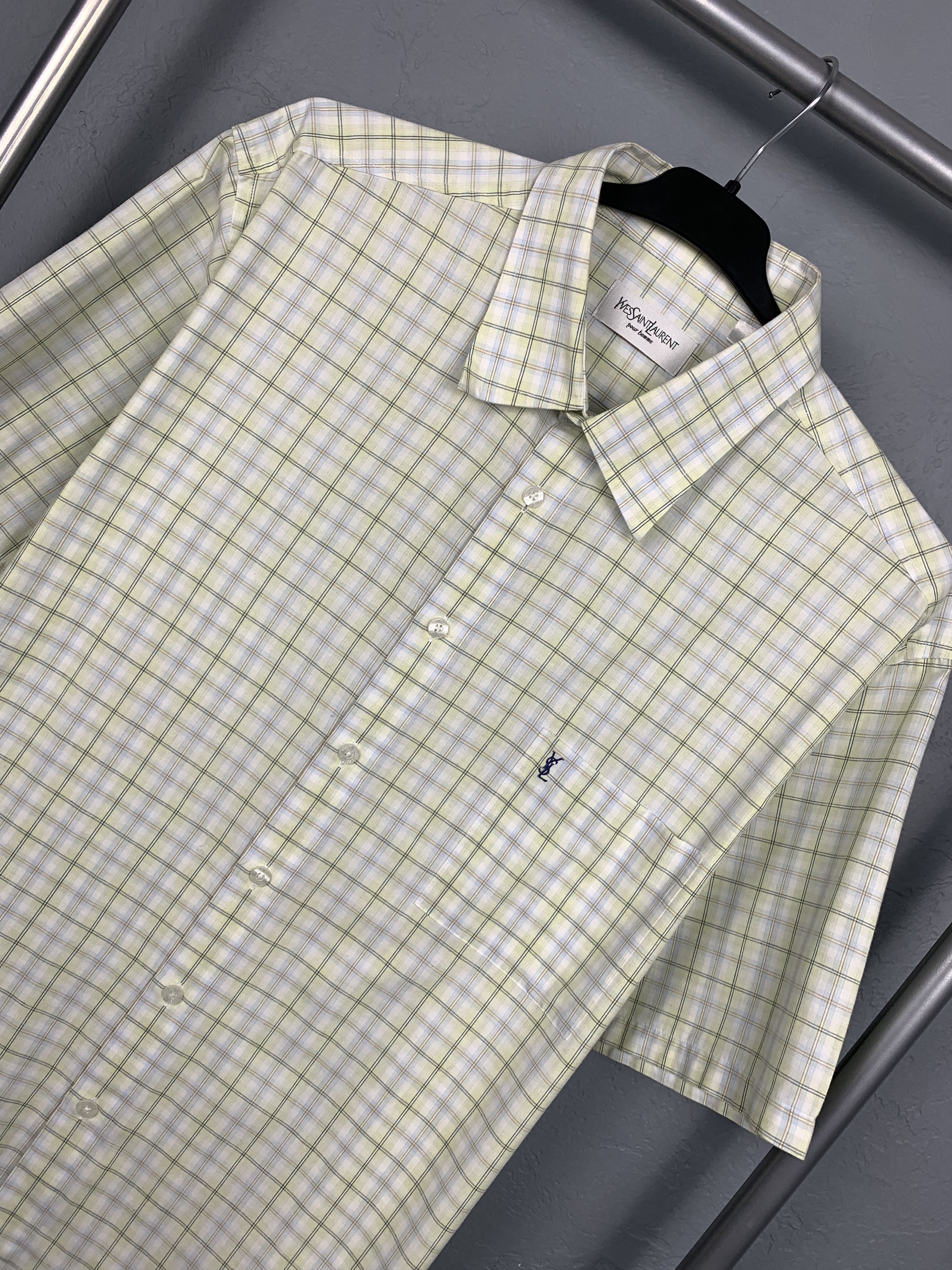 Yves Saint Laurent Yves Saint Laurent YSL Mens Short Sleeve Shirt Size US XL / EU 56 / 4 - 2 Thumbnail