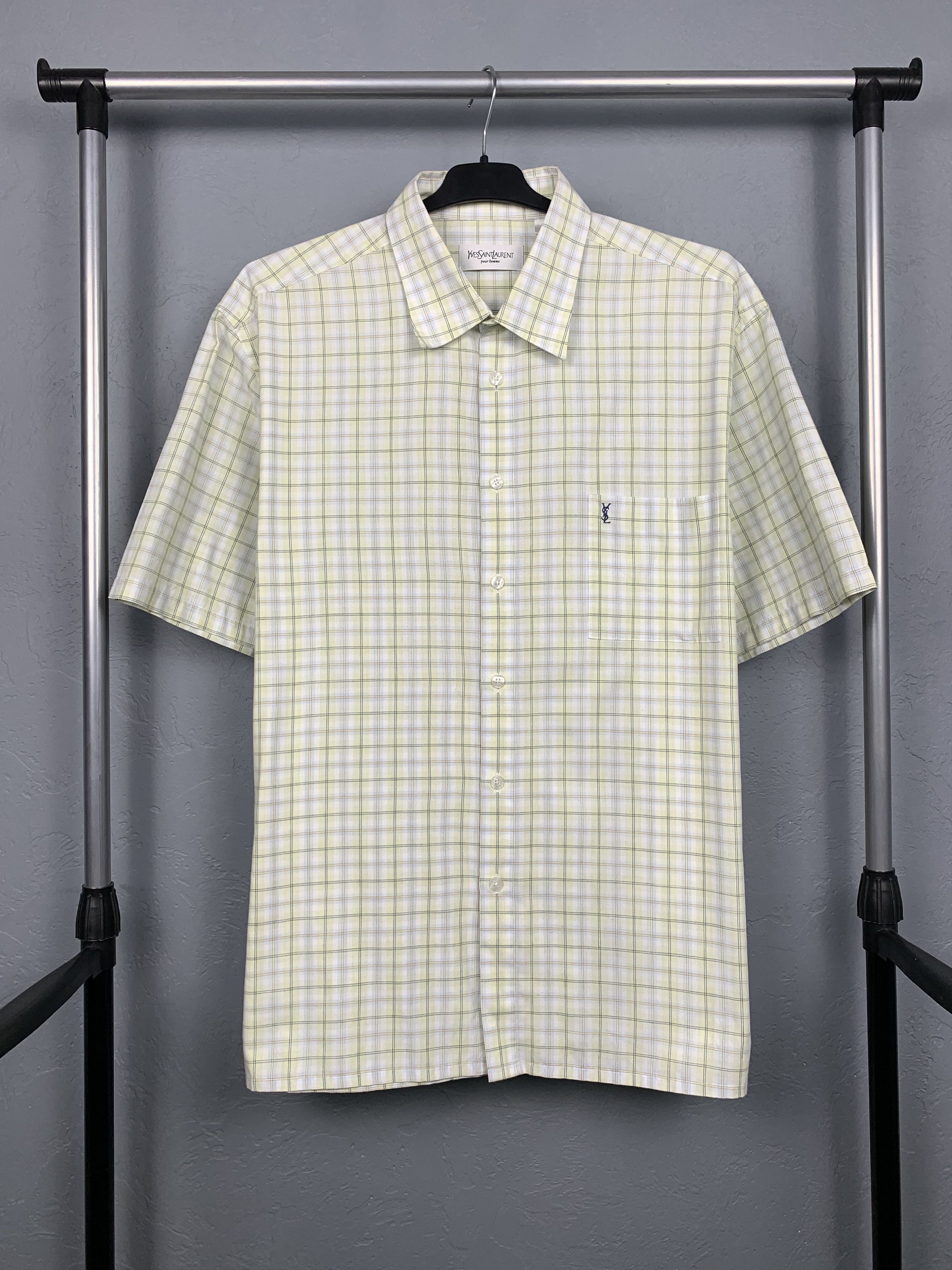 Yves Saint Laurent Yves Saint Laurent YSL Mens Short Sleeve Shirt Size US XL / EU 56 / 4 - 1 Thumbnail