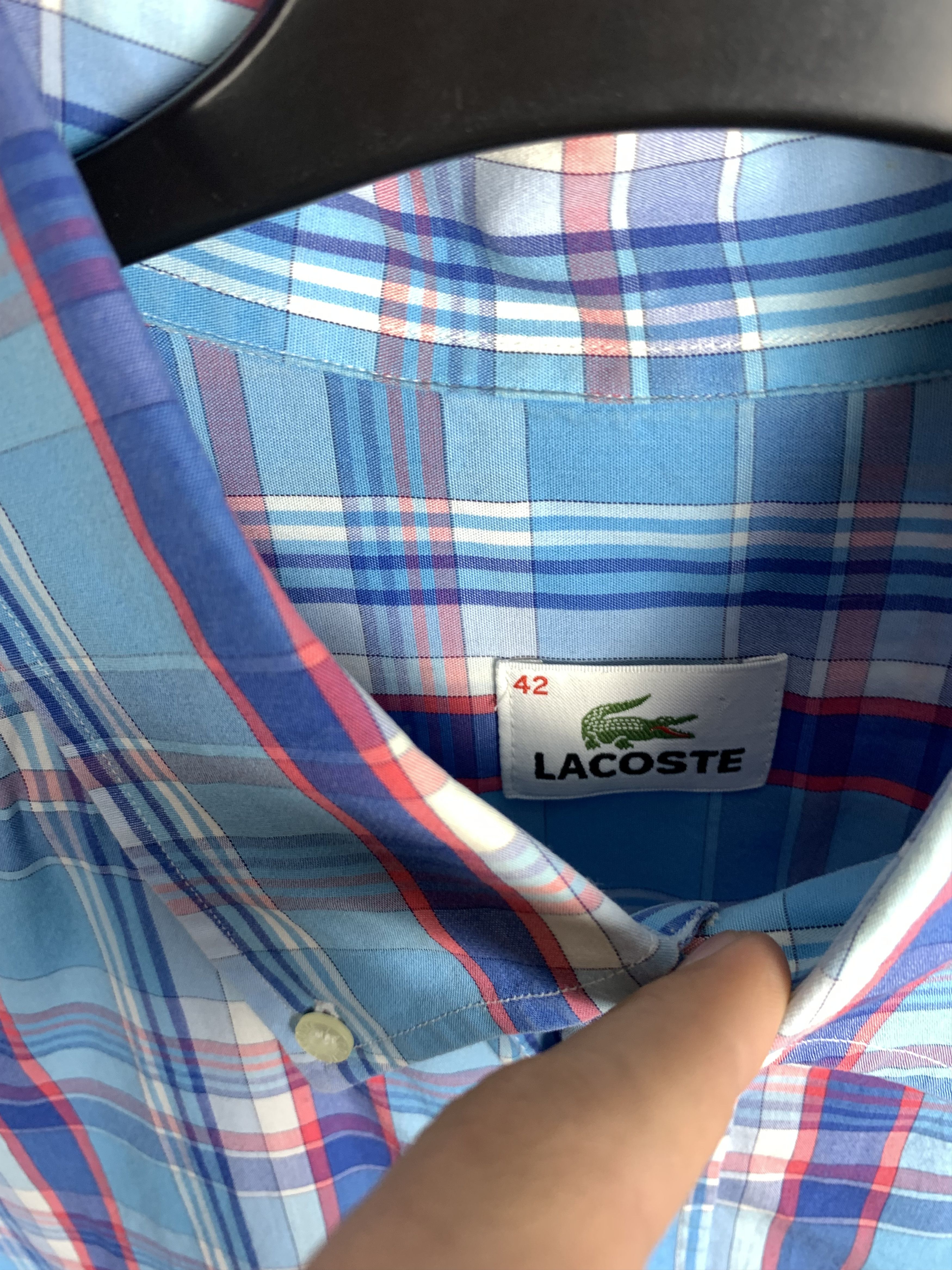 Lacoste Lacoste Mens Blue Short Sleeve Shirt Size US L / EU 52-54 / 3 - 3 Thumbnail