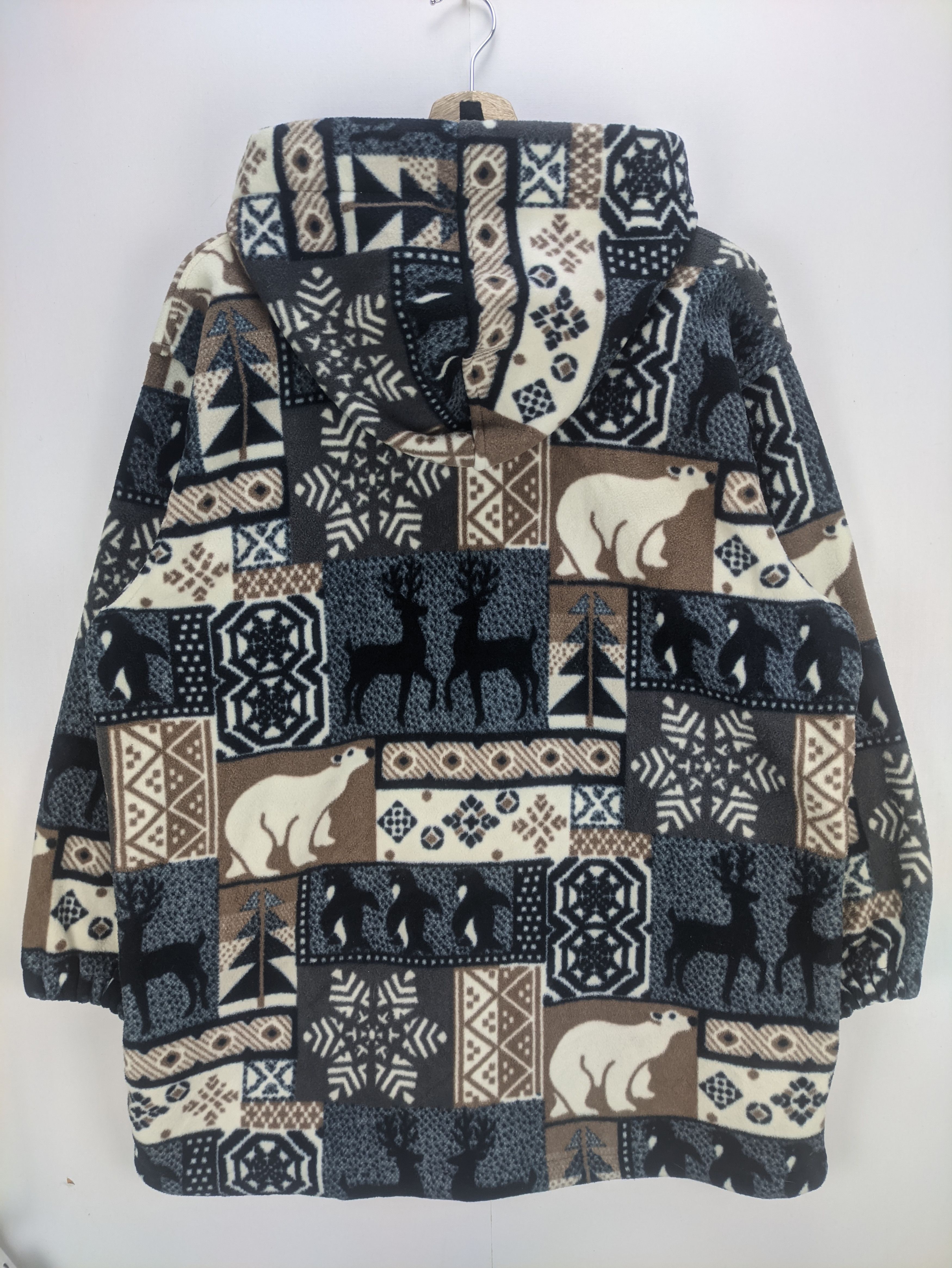 Japanese Brand Steals🔥Fleece Jacket Zipper Hooded Native Patterned Size US L / EU 52-54 / 3 - 2 Thumbnail
