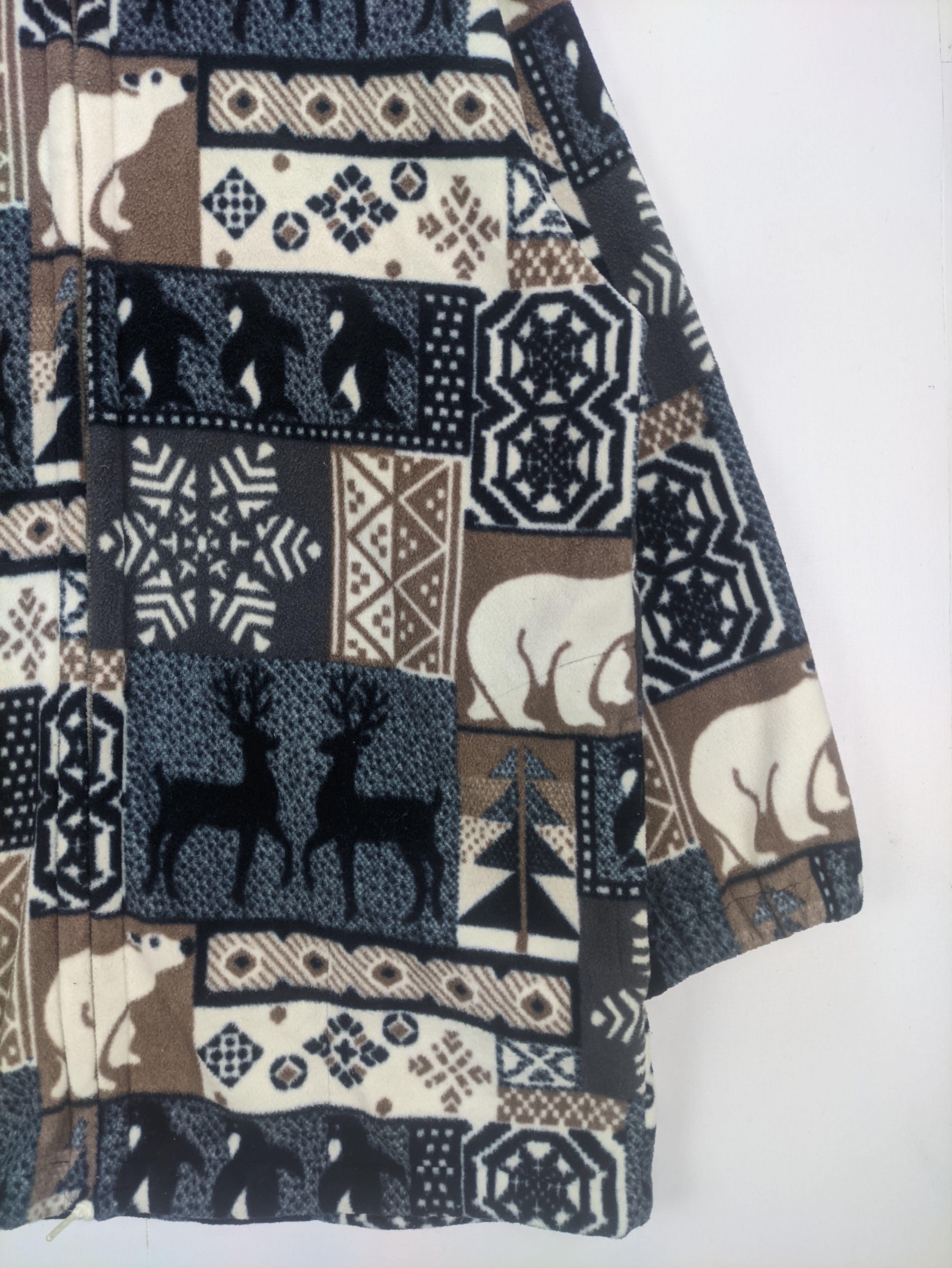 Japanese Brand Steals🔥Fleece Jacket Zipper Hooded Native Patterned Size US L / EU 52-54 / 3 - 5 Thumbnail