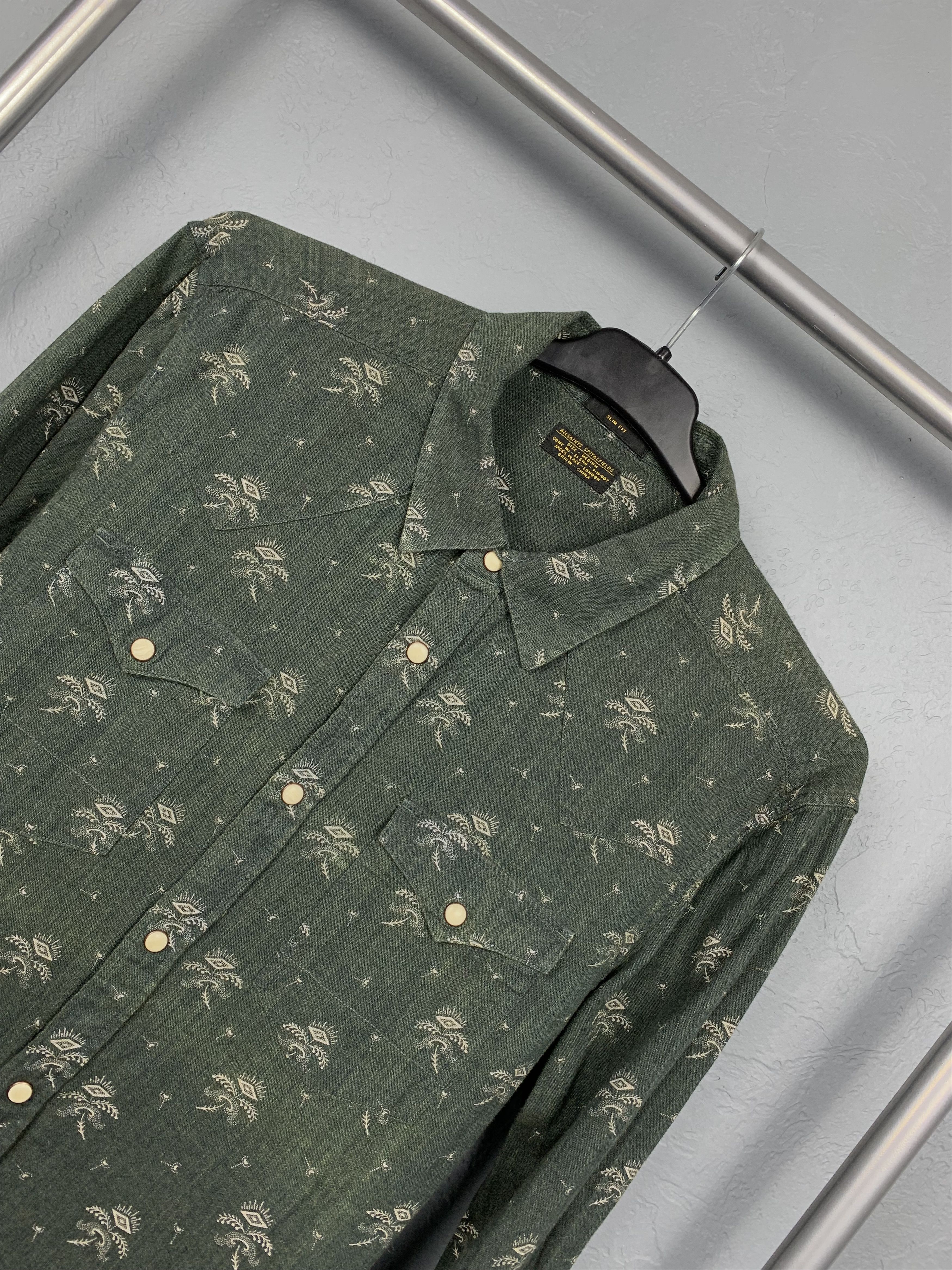 Allsaints All Saints Mens Printed Long Sleeve Shirt Size US M / EU 48-50 / 2 - 2 Thumbnail