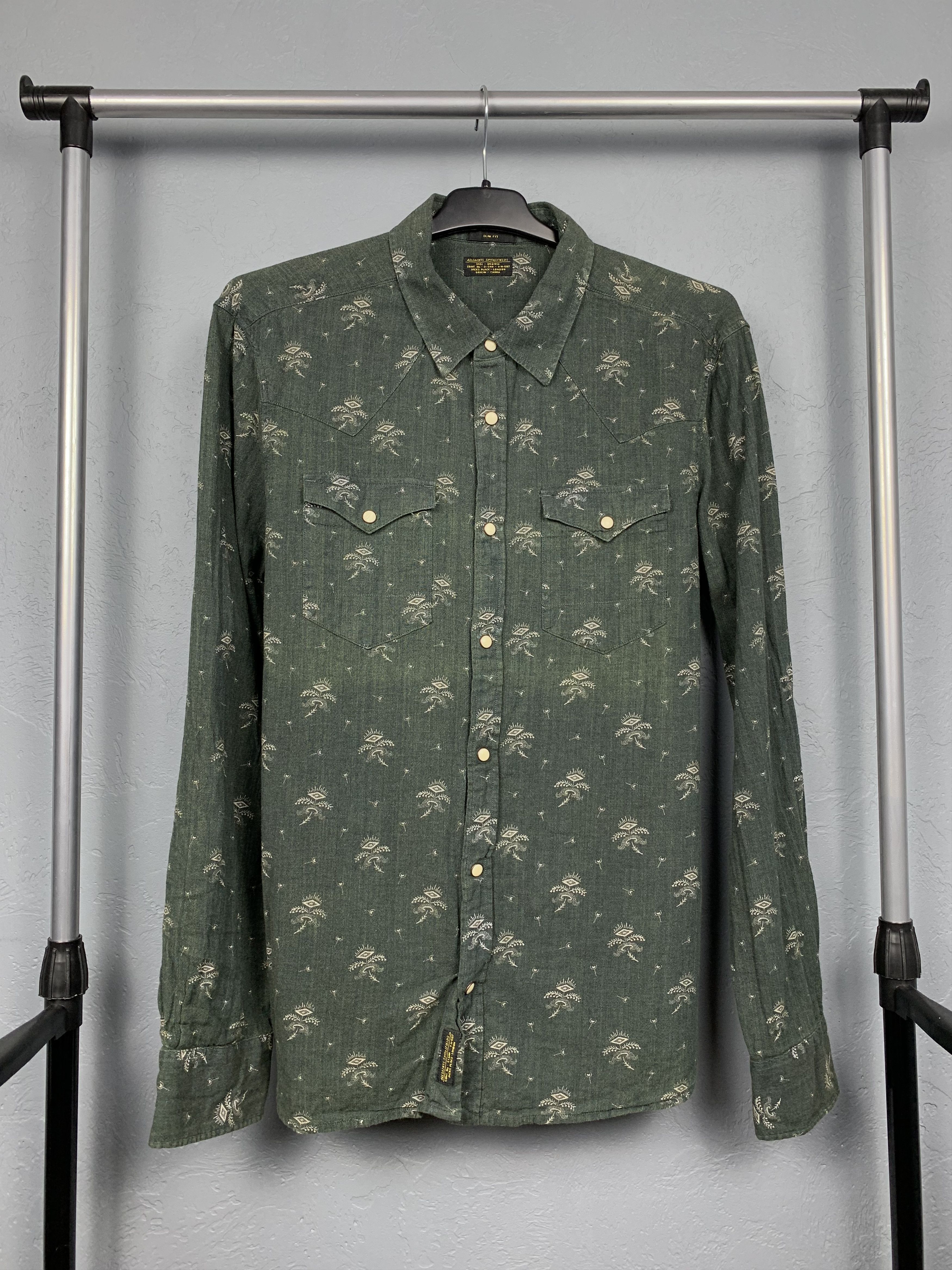 Allsaints All Saints Mens Printed Long Sleeve Shirt Size US M / EU 48-50 / 2 - 1 Thumbnail