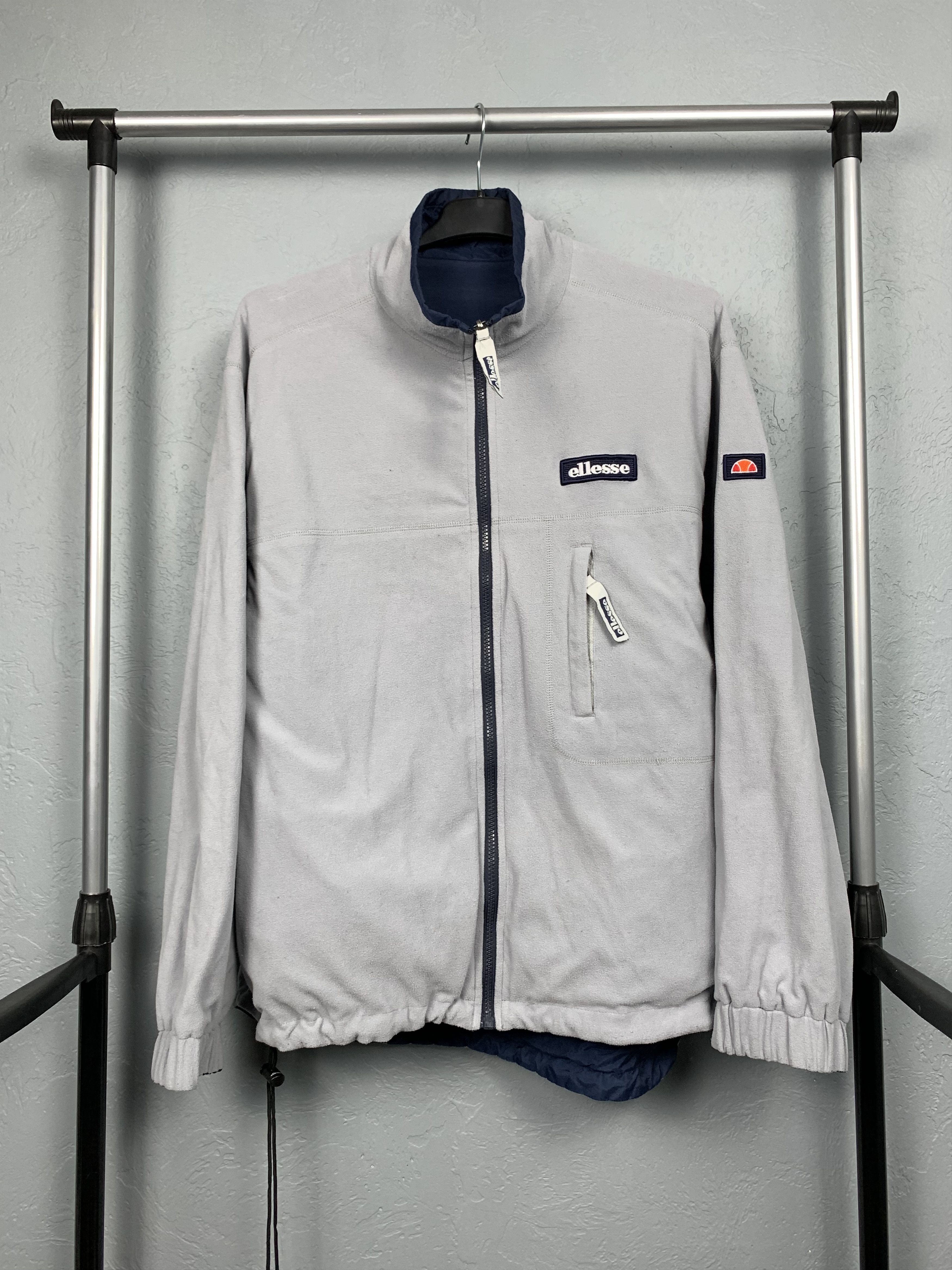 Ellesse Ellesse Vintage Mens Reversible Nylon-Fleece Jacket Size US M / EU 48-50 / 2 - 5 Thumbnail