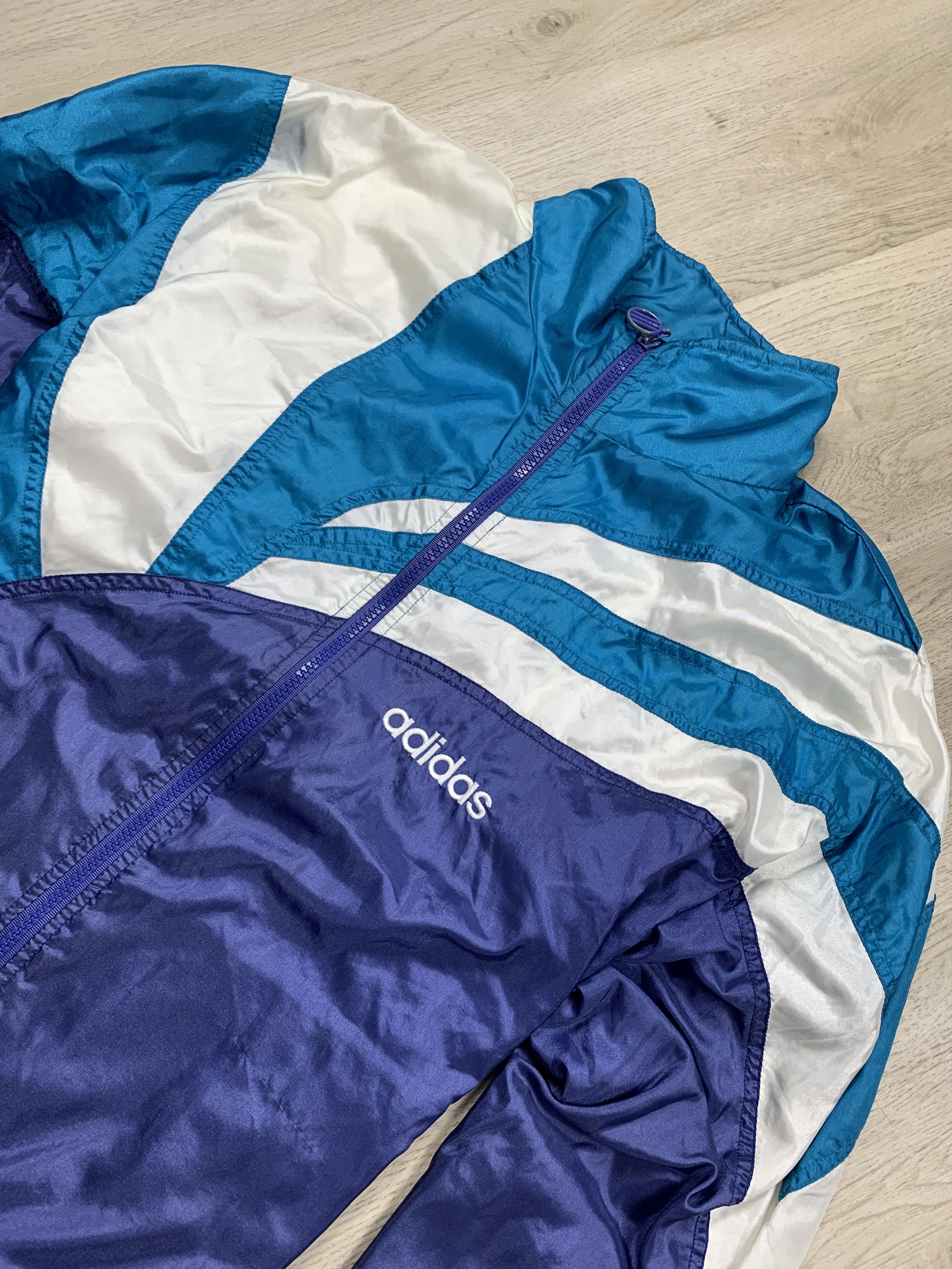 Adidas Adidas Vintage Mens Nylon Track Suit Jacket + Pants Drill Size US XL / EU 56 / 4 - 5 Thumbnail