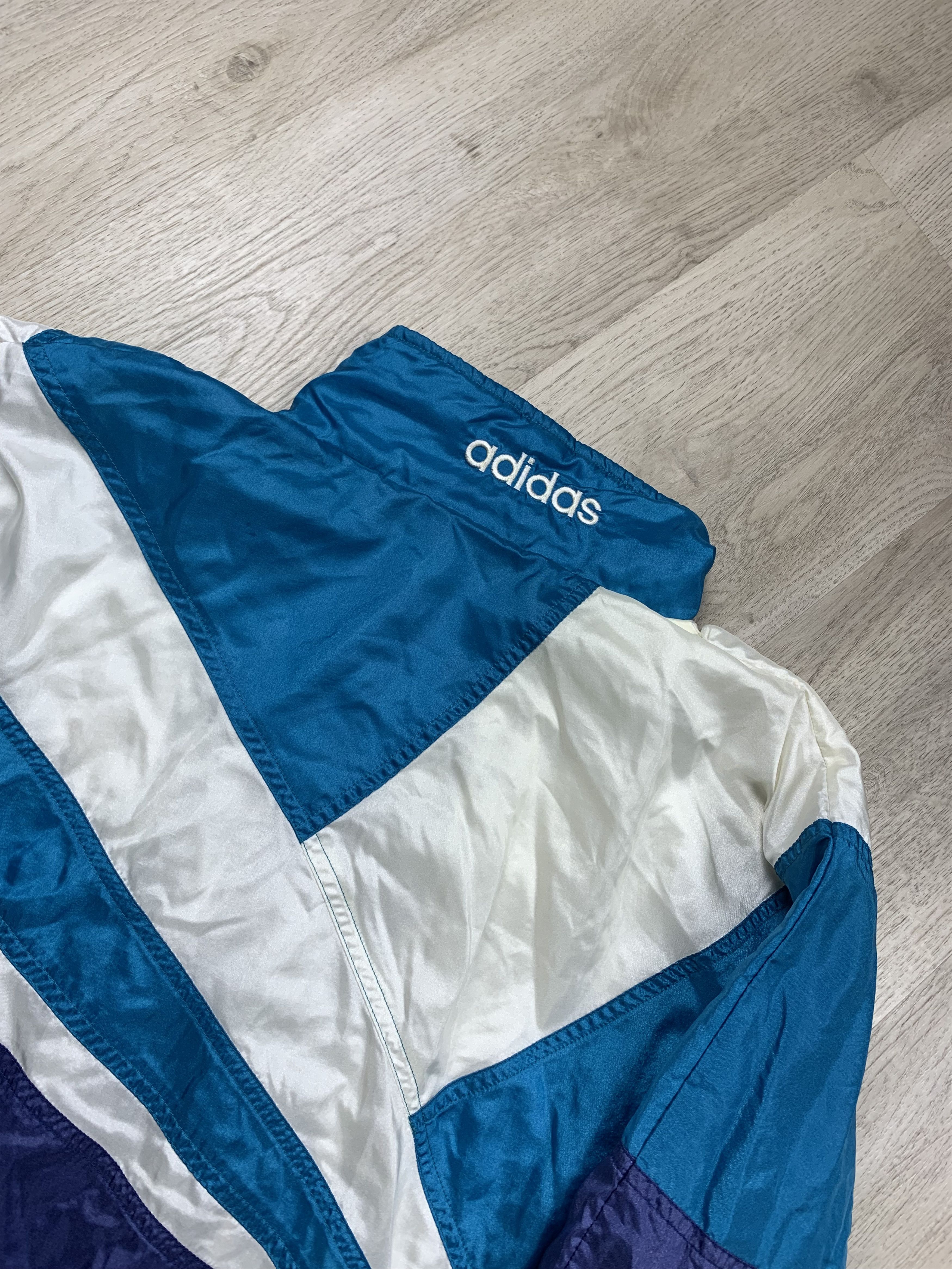 Adidas Adidas Vintage Mens Nylon Track Suit Jacket + Pants Drill Size US XL / EU 56 / 4 - 10 Thumbnail