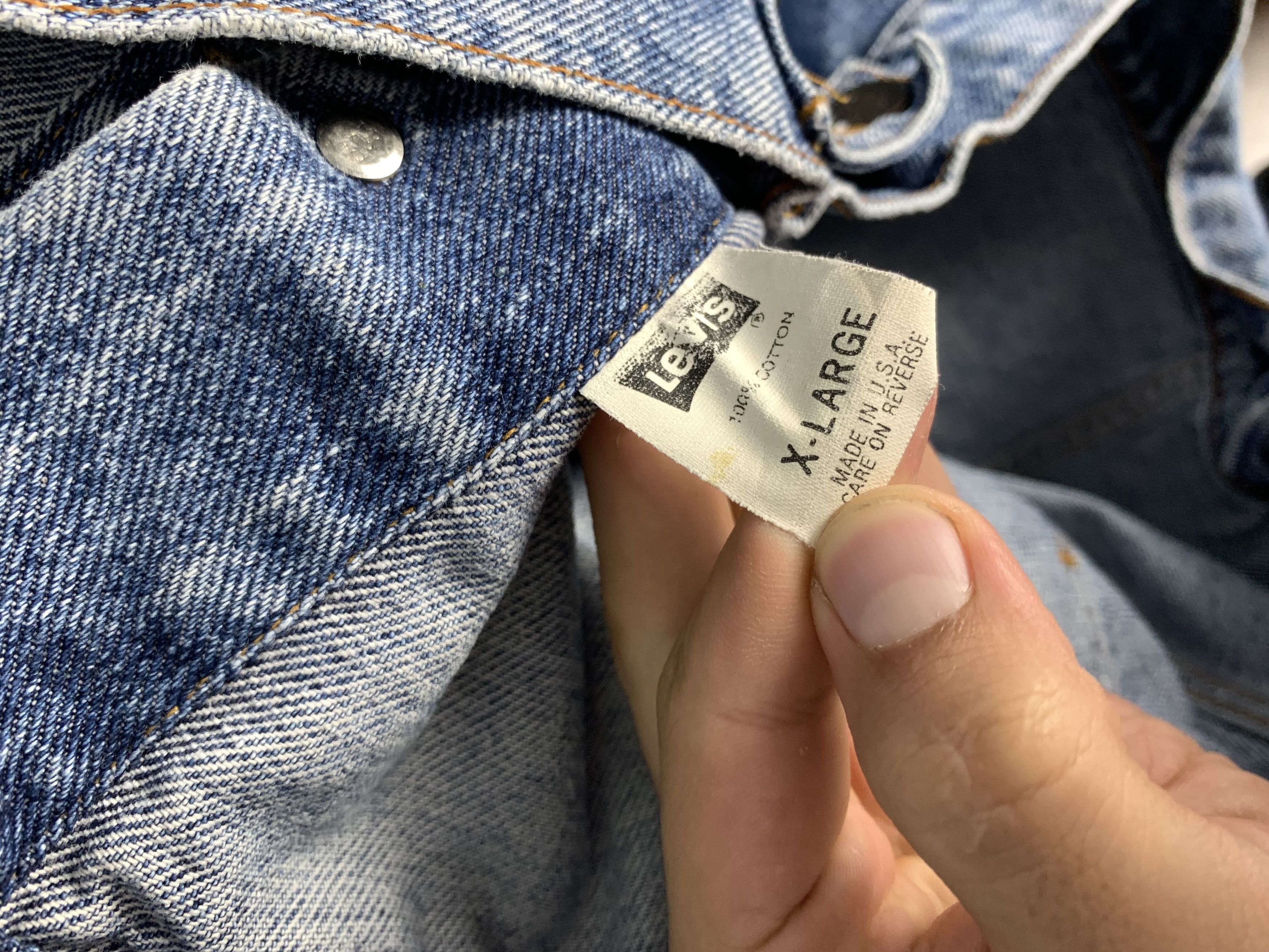 Levi's Vintage Levis Distressed Denim Jacket Jeans Made in USA Size US L / EU 52-54 / 3 - 4 Thumbnail