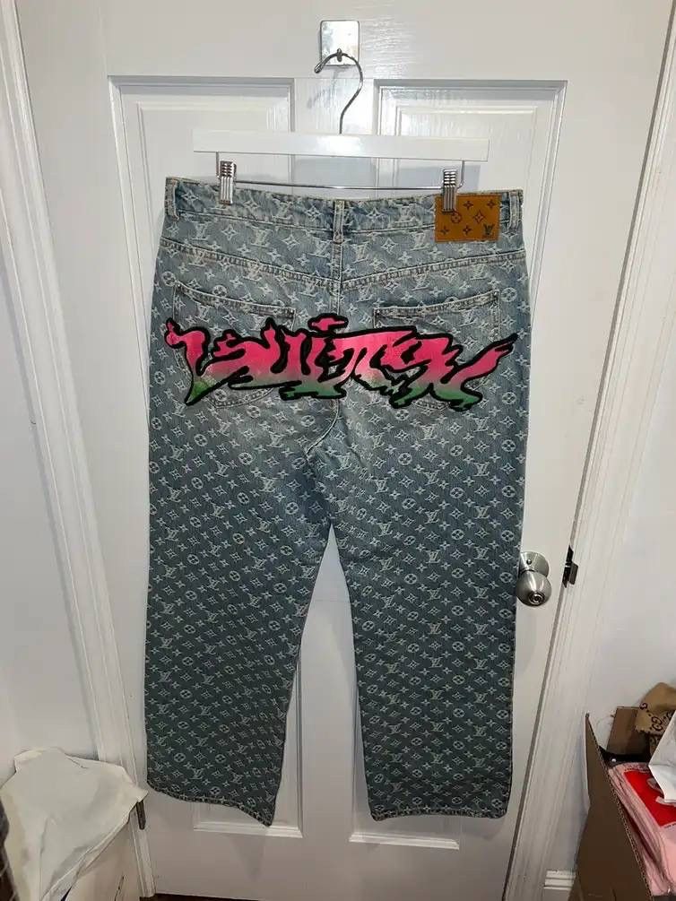 Louis Vuitton Louis Vuitton Virgil Abloh Monogram graffiti Denim