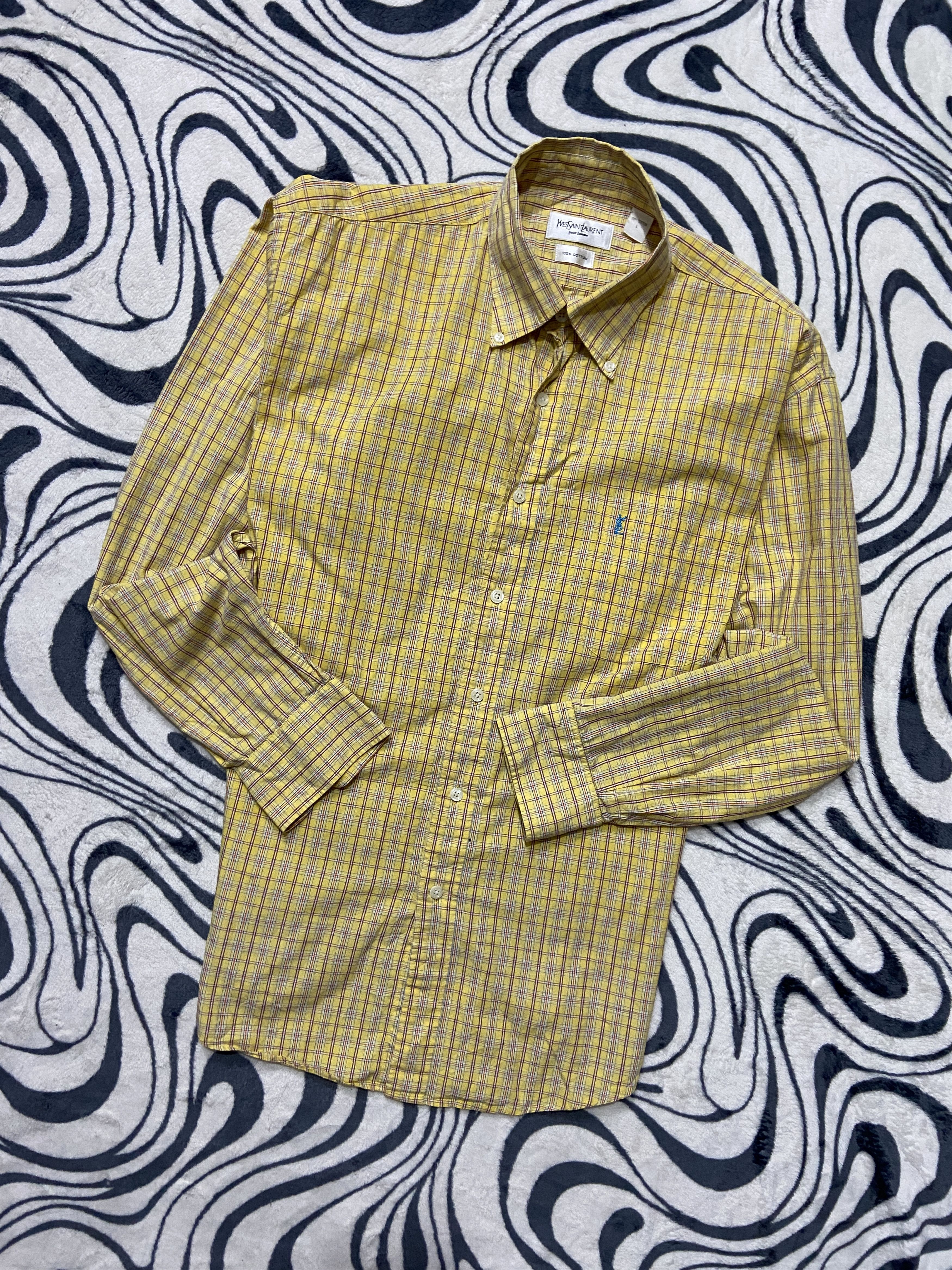 Yves Saint Laurent Yves Saint Laurent YSL Mens Long Sleeve Shirt Size US XL / EU 56 / 4 - 1 Thumbnail