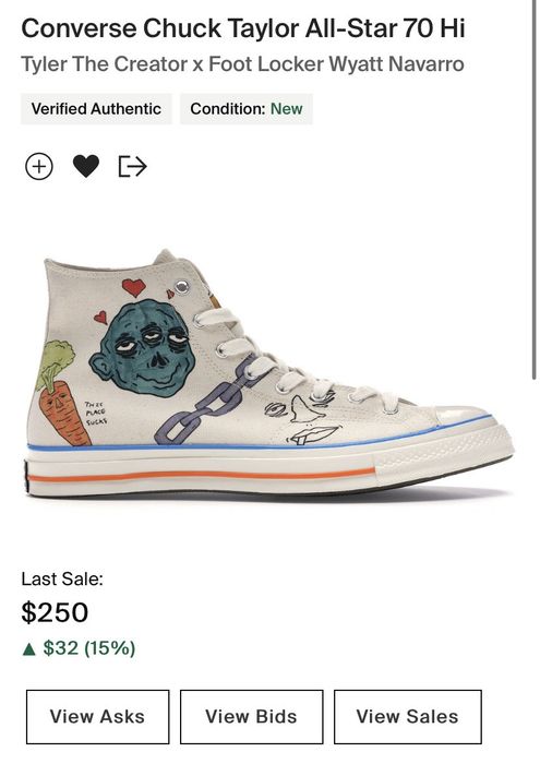 Converse Rare Tyler The Creator x Wyatt Navarro Converse 70 | Grailed