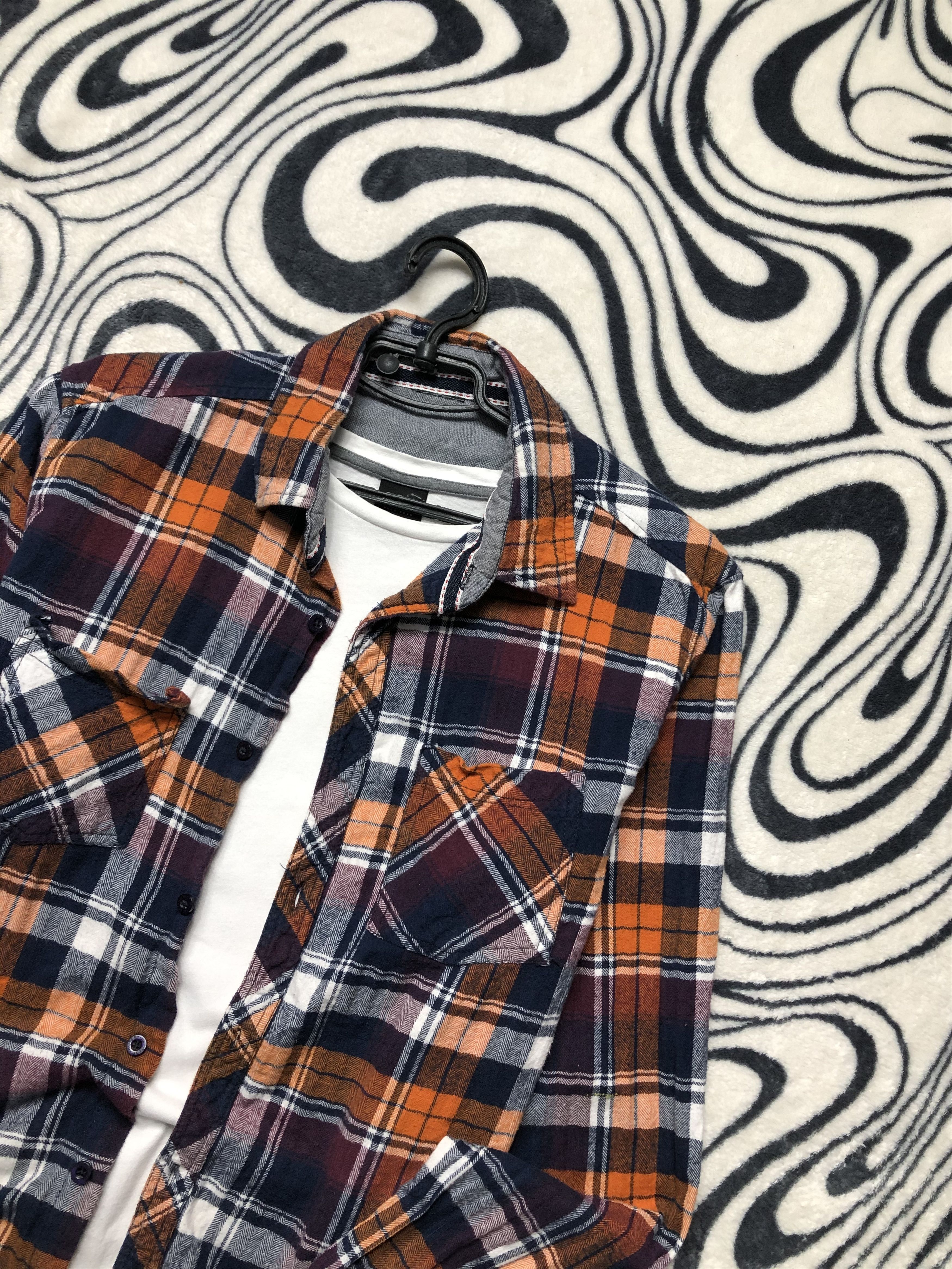Flannel × Vintage Vintage Mens Flannel Plaid Shirt Travis style Size US M / EU 48-50 / 2 - 2 Thumbnail