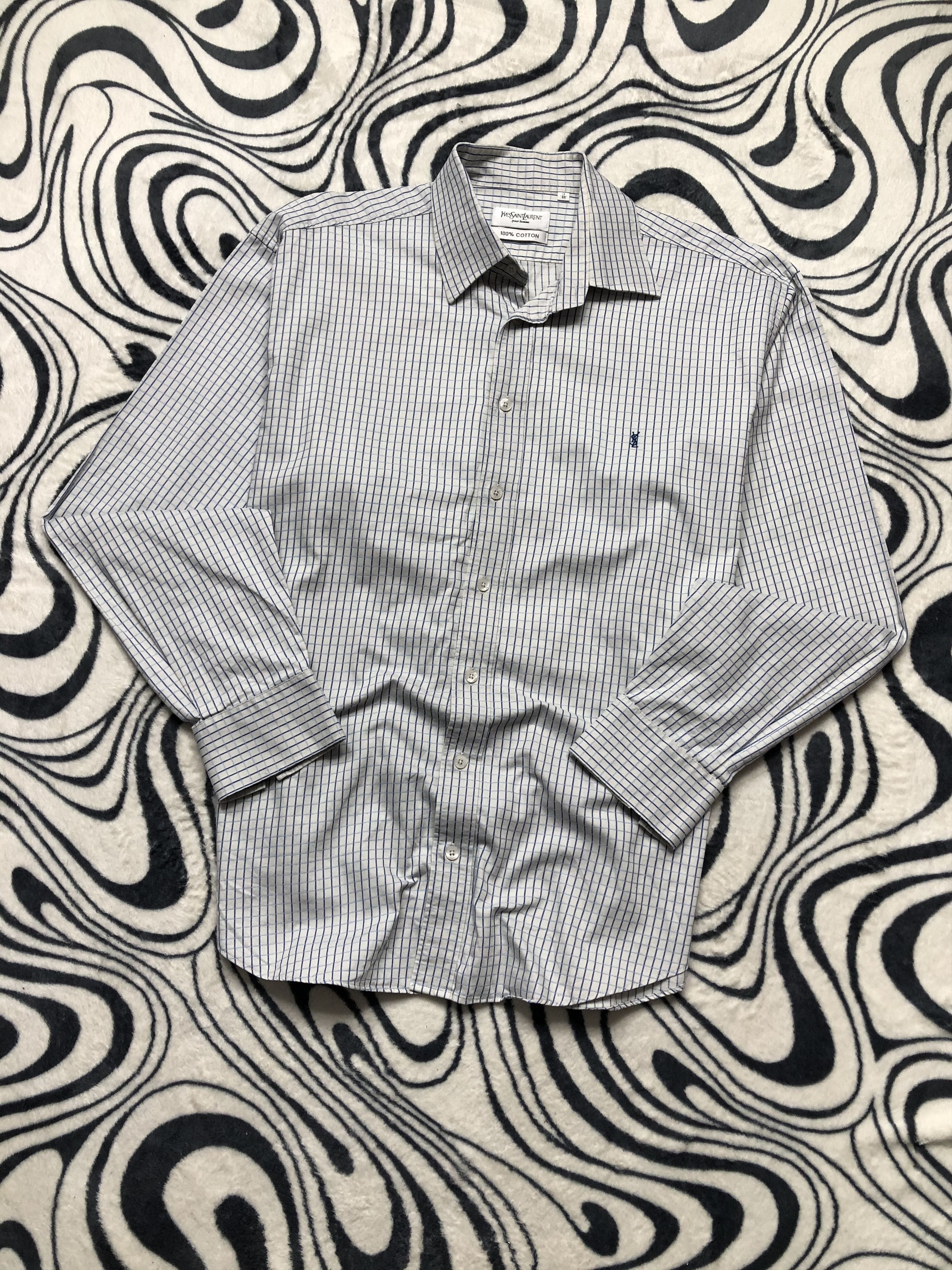 Yves Saint Laurent Yves Saint Laurent YSL Mens Long Sleeve Shirt Size US XL / EU 56 / 4 - 1 Thumbnail