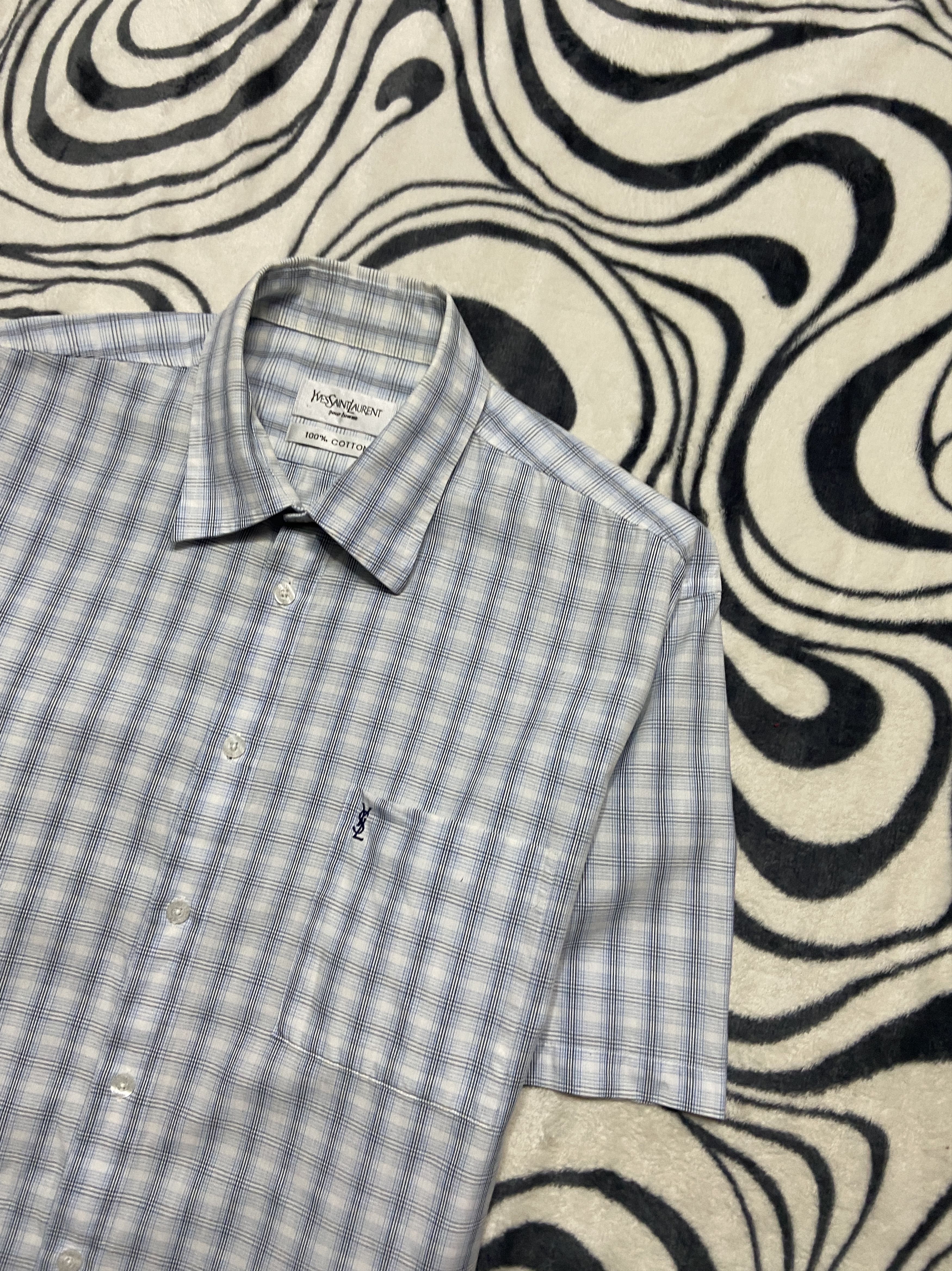 Yves Saint Laurent Yves Saint Laurent YSL Men's Short Sleeve Shirt Size US XL / EU 56 / 4 - 2 Thumbnail