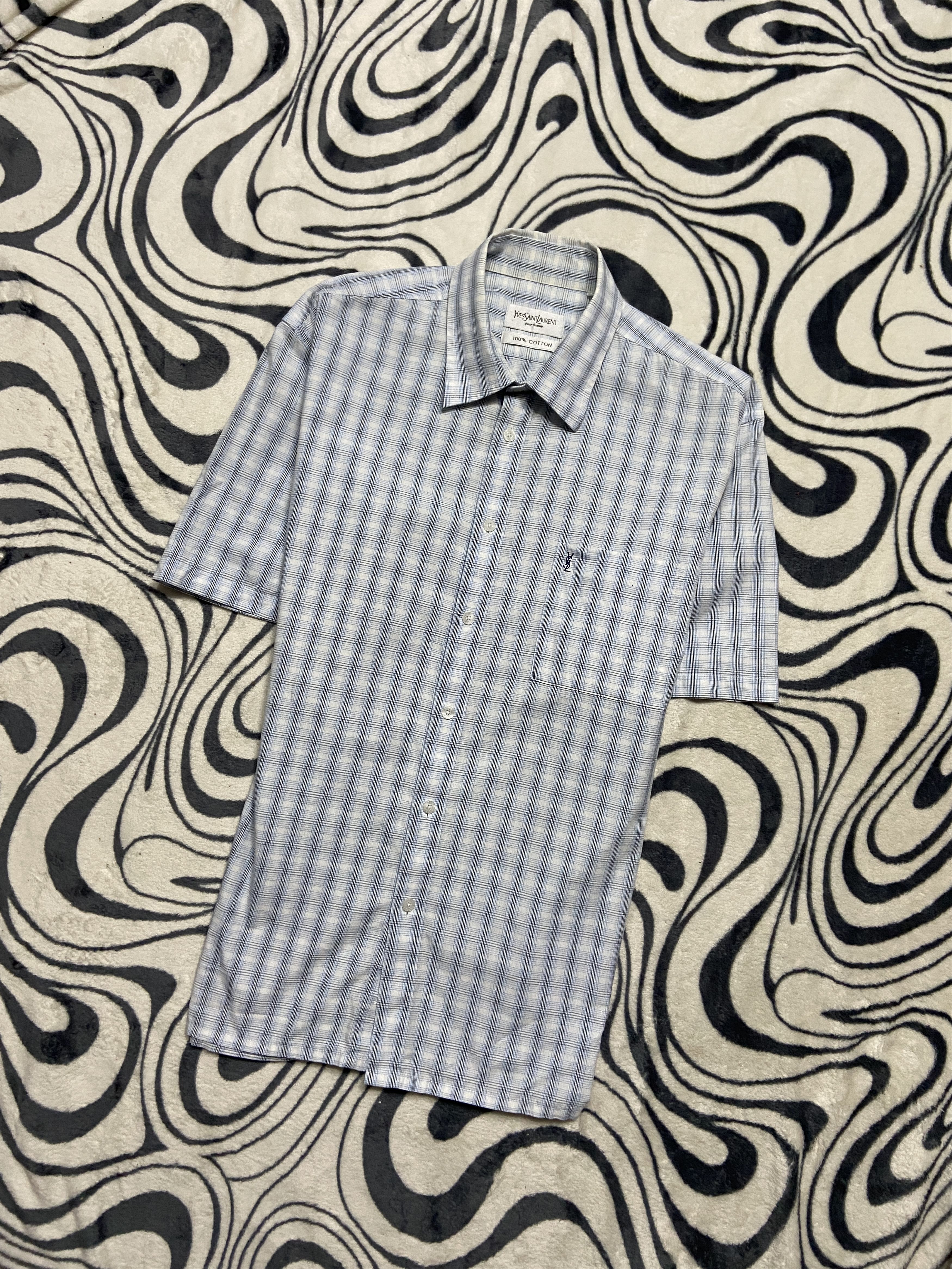 Yves Saint Laurent Yves Saint Laurent YSL Men's Short Sleeve Shirt Size US XL / EU 56 / 4 - 1 Thumbnail