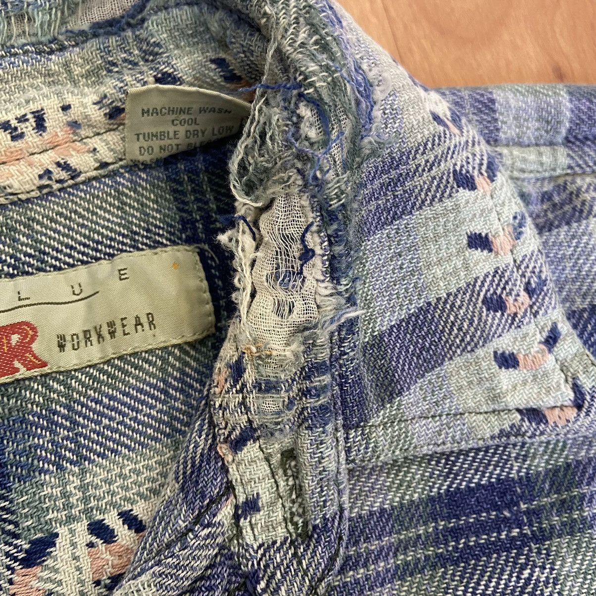 Anchor Blue Vintage Naturally Distressed Button Up Shirt L