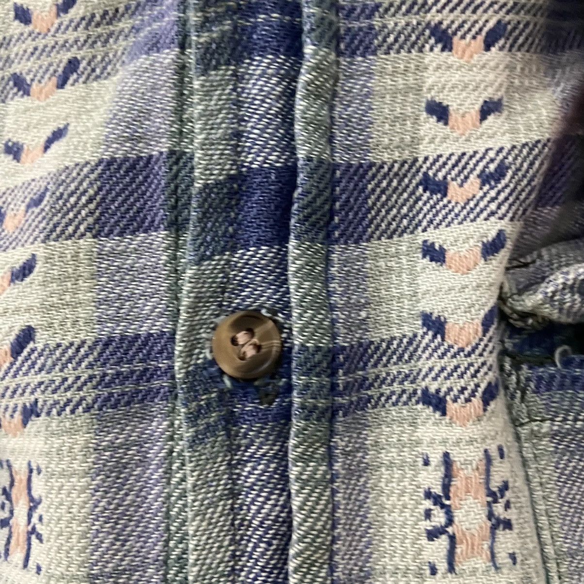 Anchor Blue Vintage Naturally Distressed Button Up Shirt L