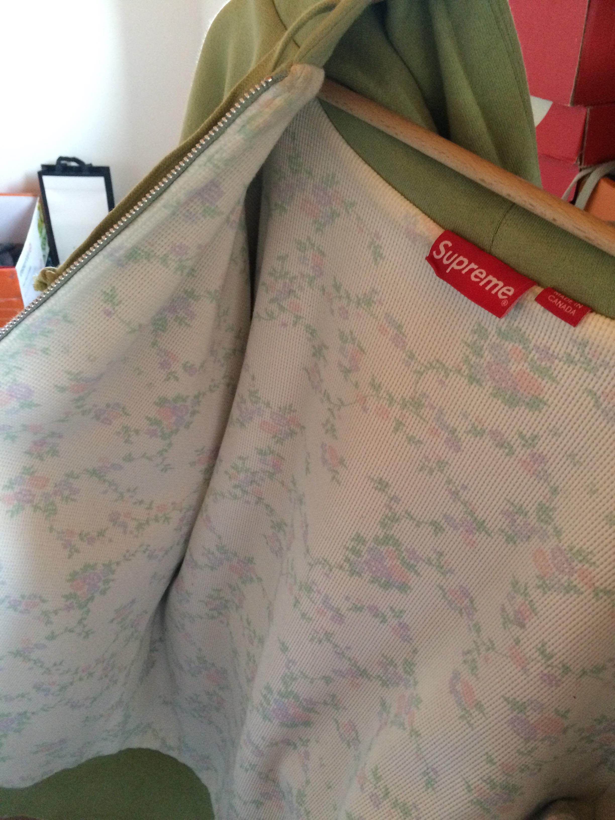 Supreme SUPREME FW16 Small Green Box Logo Thermal Zip Up Hoodie 
