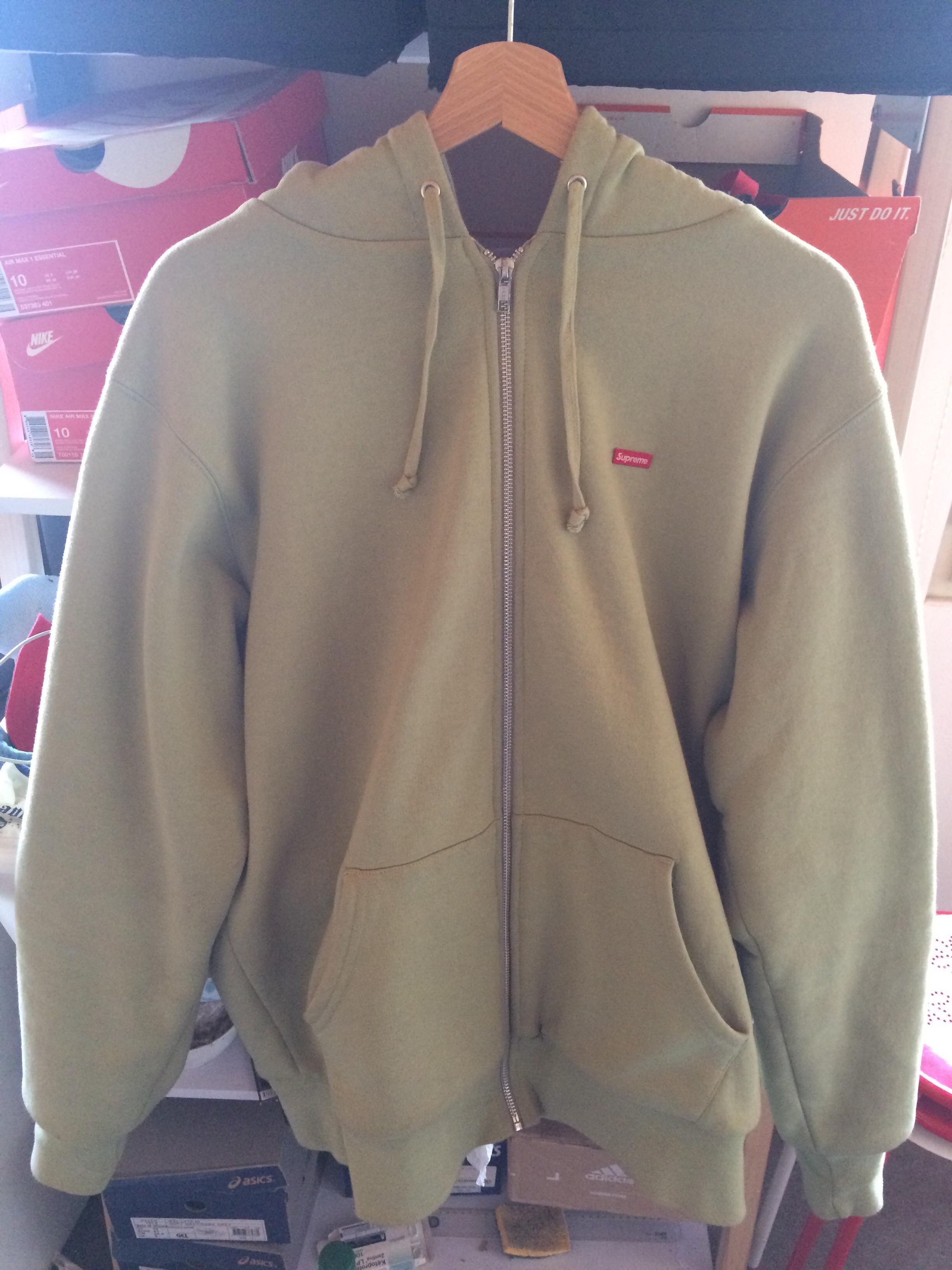 Supreme SUPREME FW16 Small Green Box Logo Thermal Zip Up Hoodie 