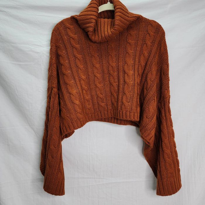 Steve Madden Astro Crystal Turtleneck Sweater Gray