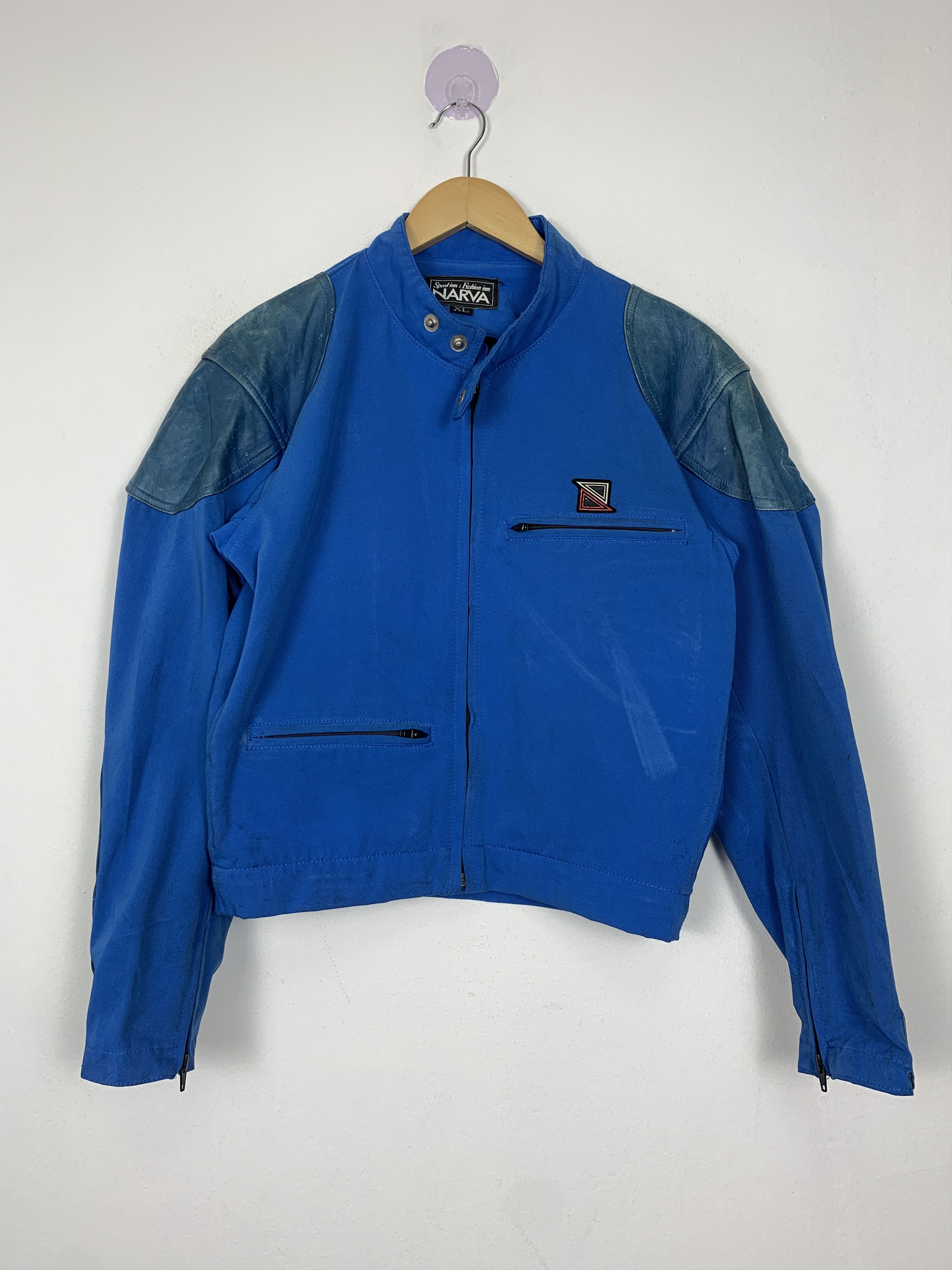 Vintage Vintage 90s NARVA Cotton and Leather Rider Jacket J1414 Size US S / EU 44-46 / 1 - 1 Thumbnail